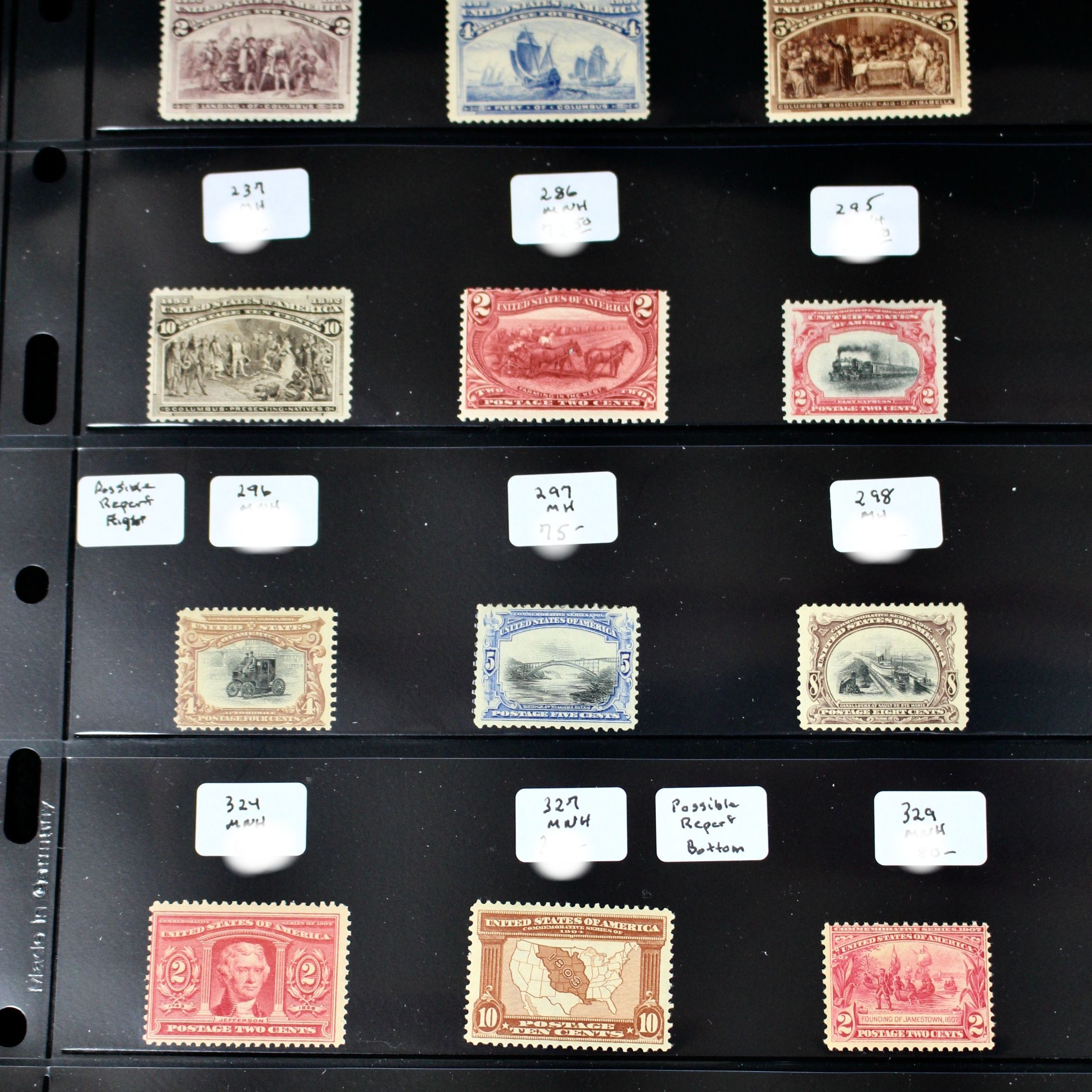 Sixteen Mint Condition Early U.S. Postage Stamps