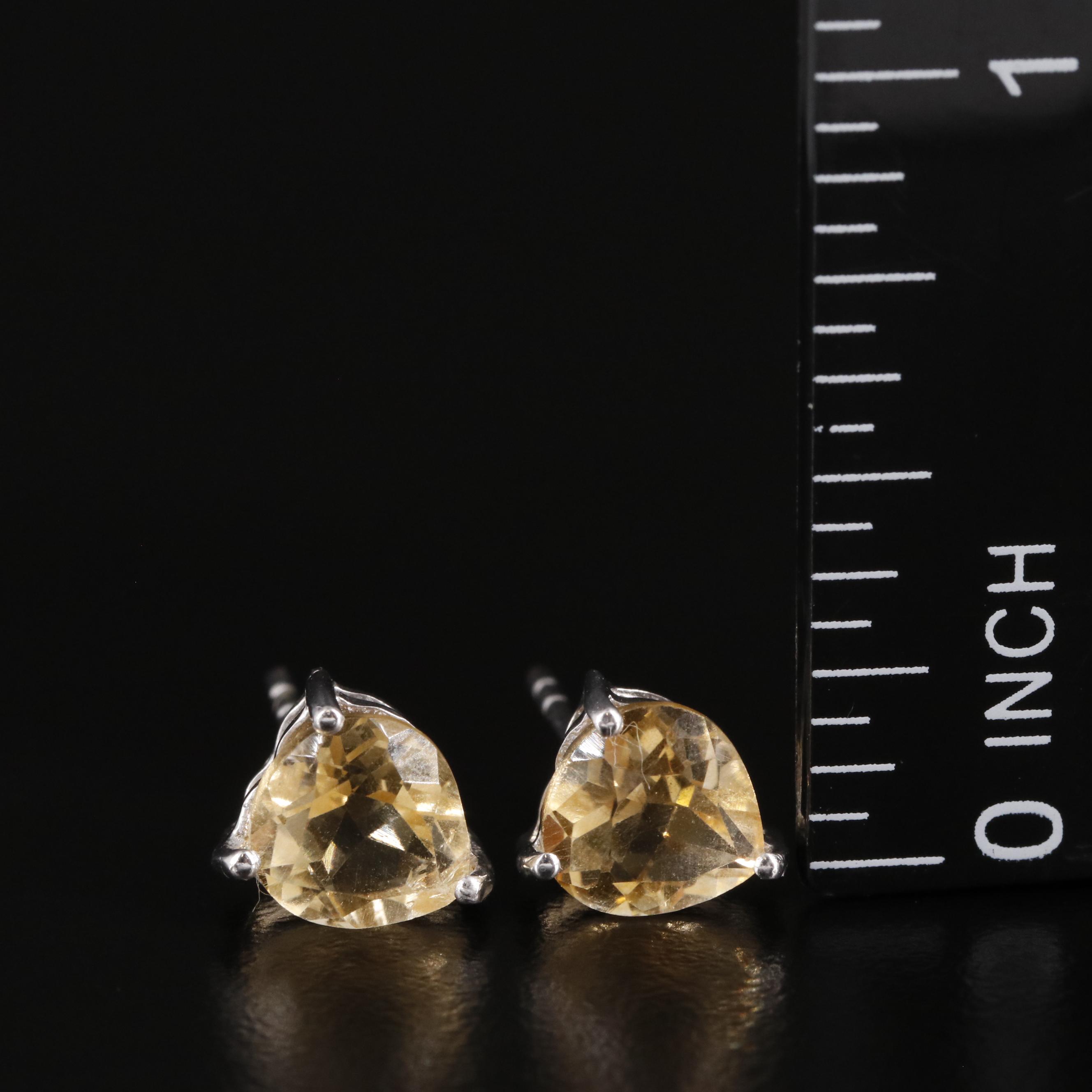 Sterling and Citrine Stud Earrings