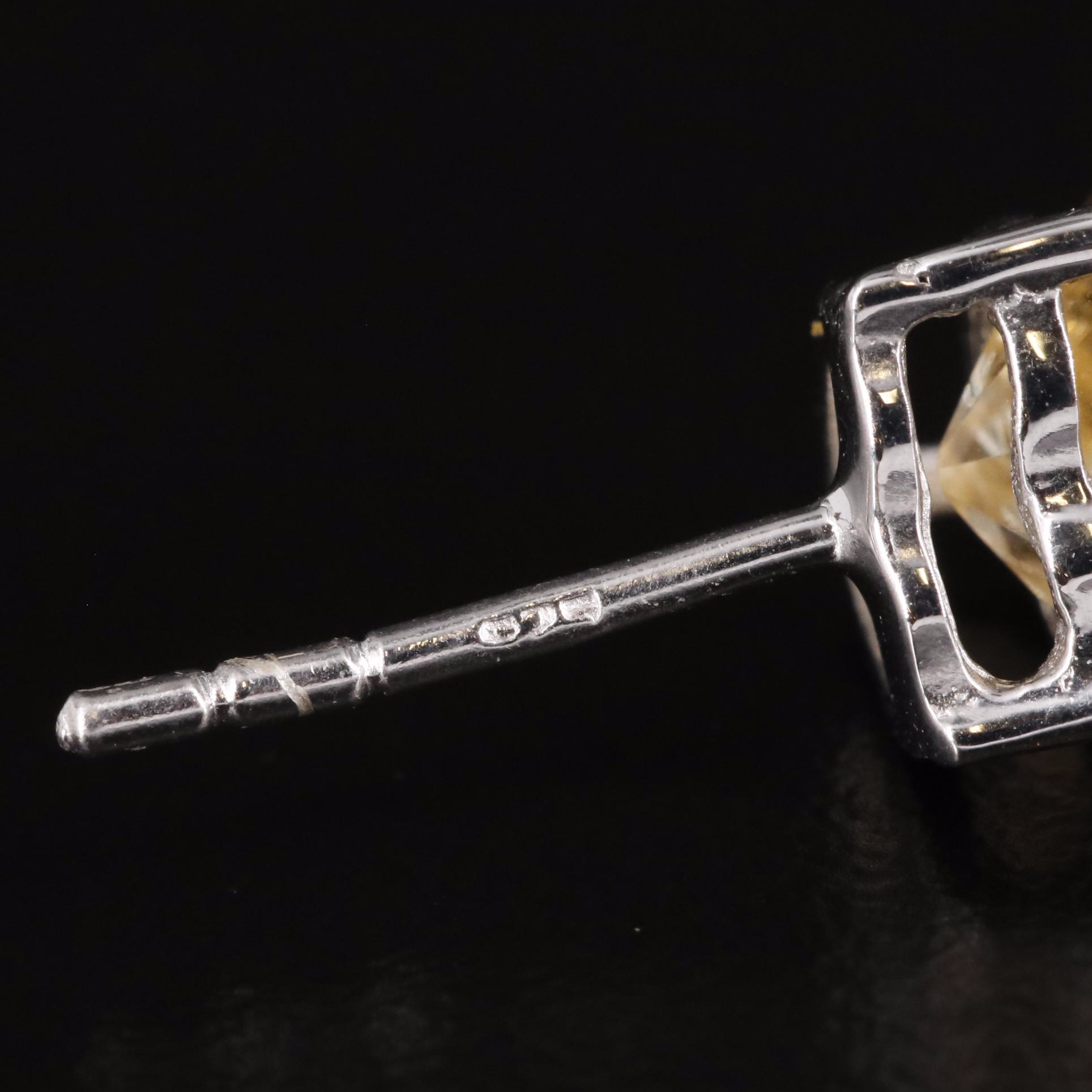 Sterling and Citrine Stud Earrings