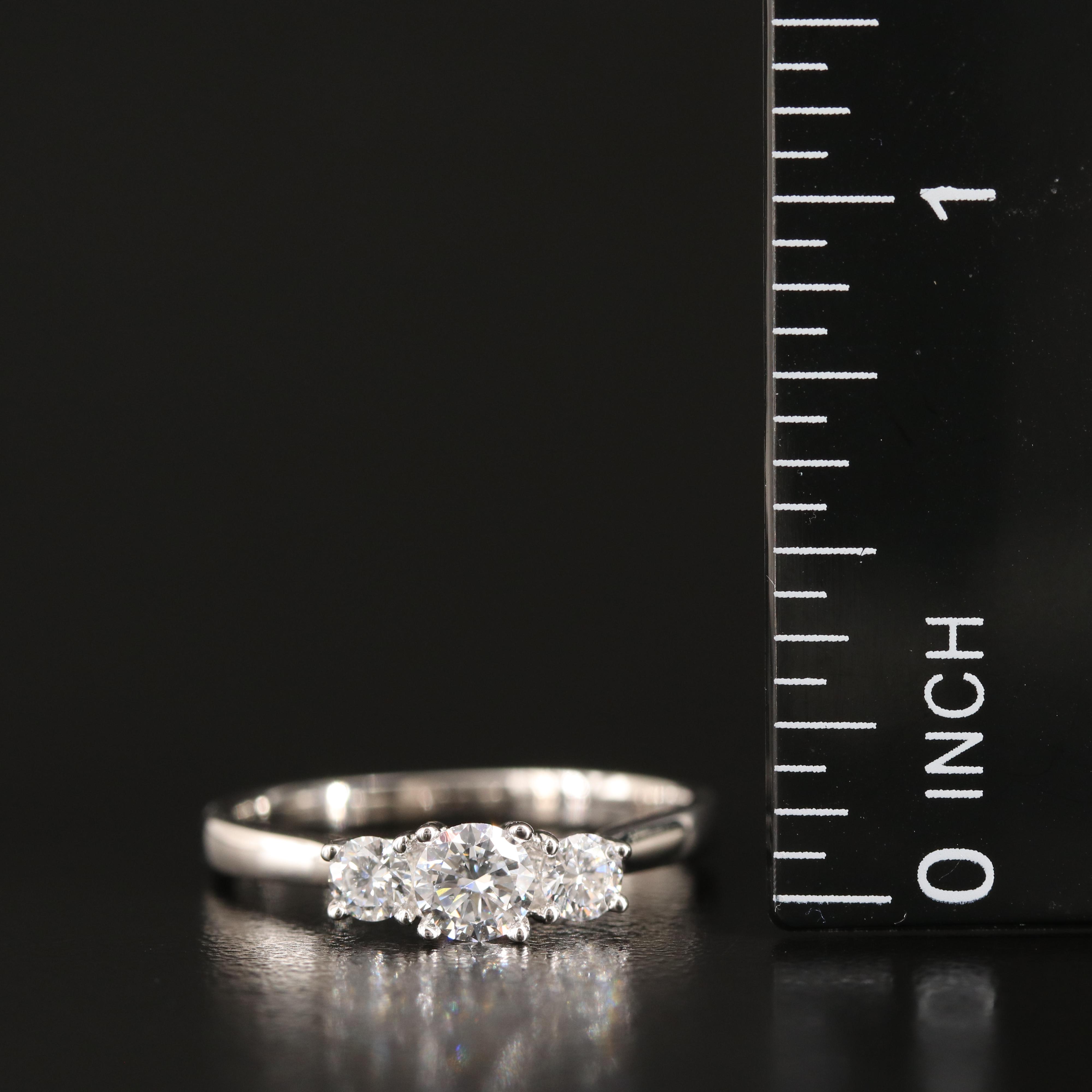 14K 0.53 CTW Lab Grown Diamond Three Stone Ring with IGI Report