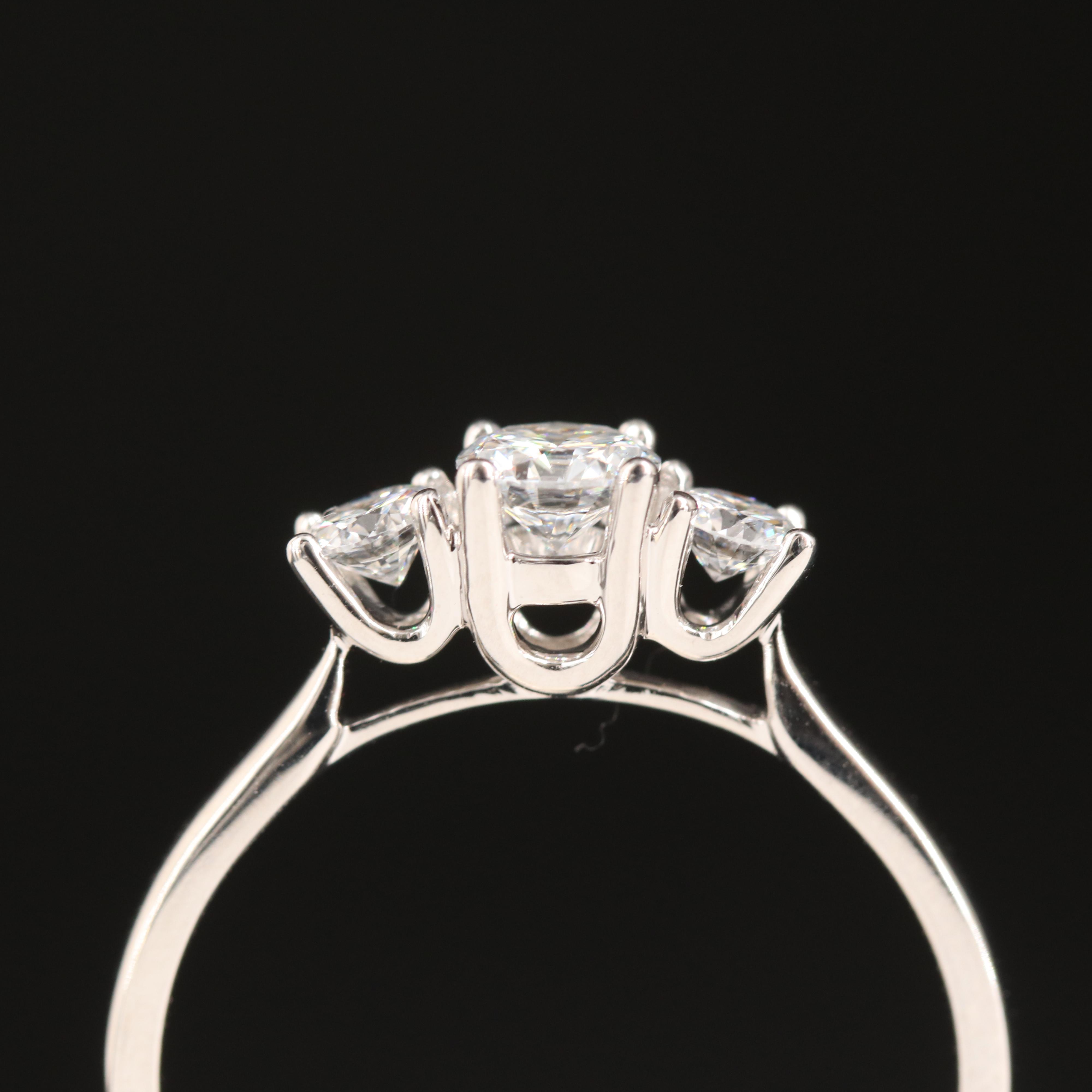 14K 0.53 CTW Lab Grown Diamond Three Stone Ring with IGI Report