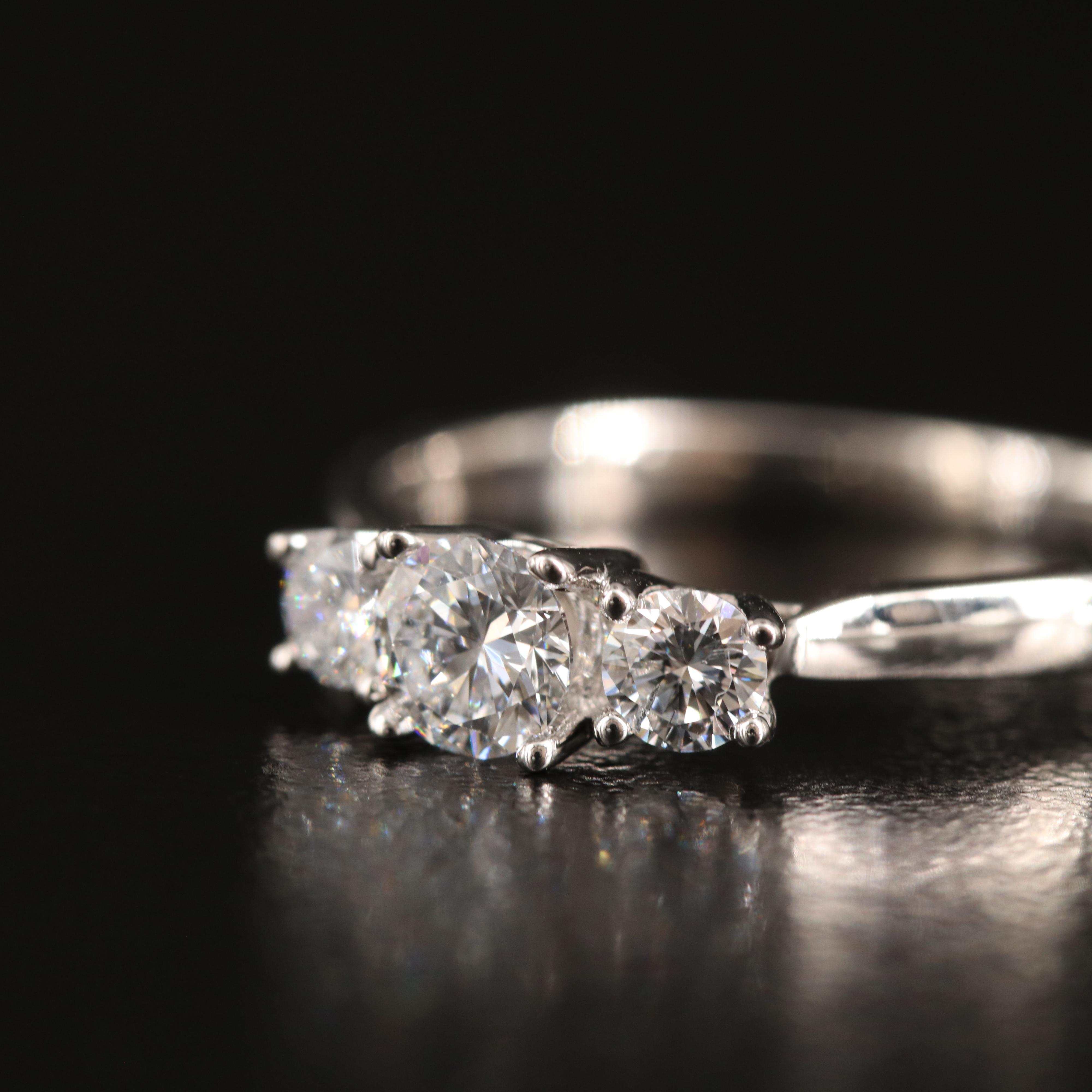 14K 0.53 CTW Lab Grown Diamond Three Stone Ring with IGI Report