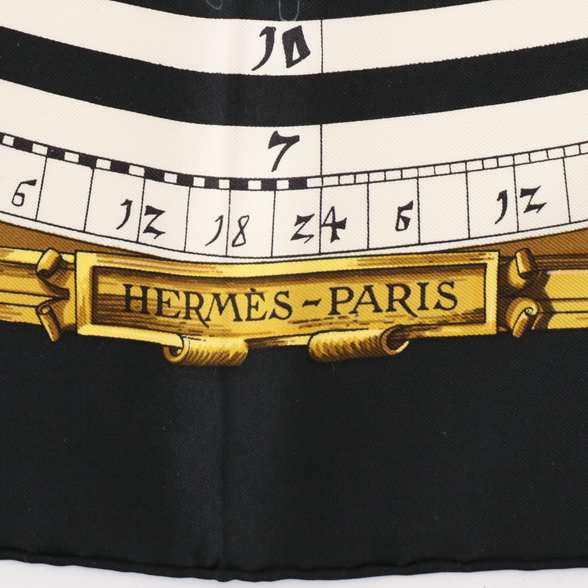 Hermès "Dies et Hore" Scarf 90 in Silk Twill