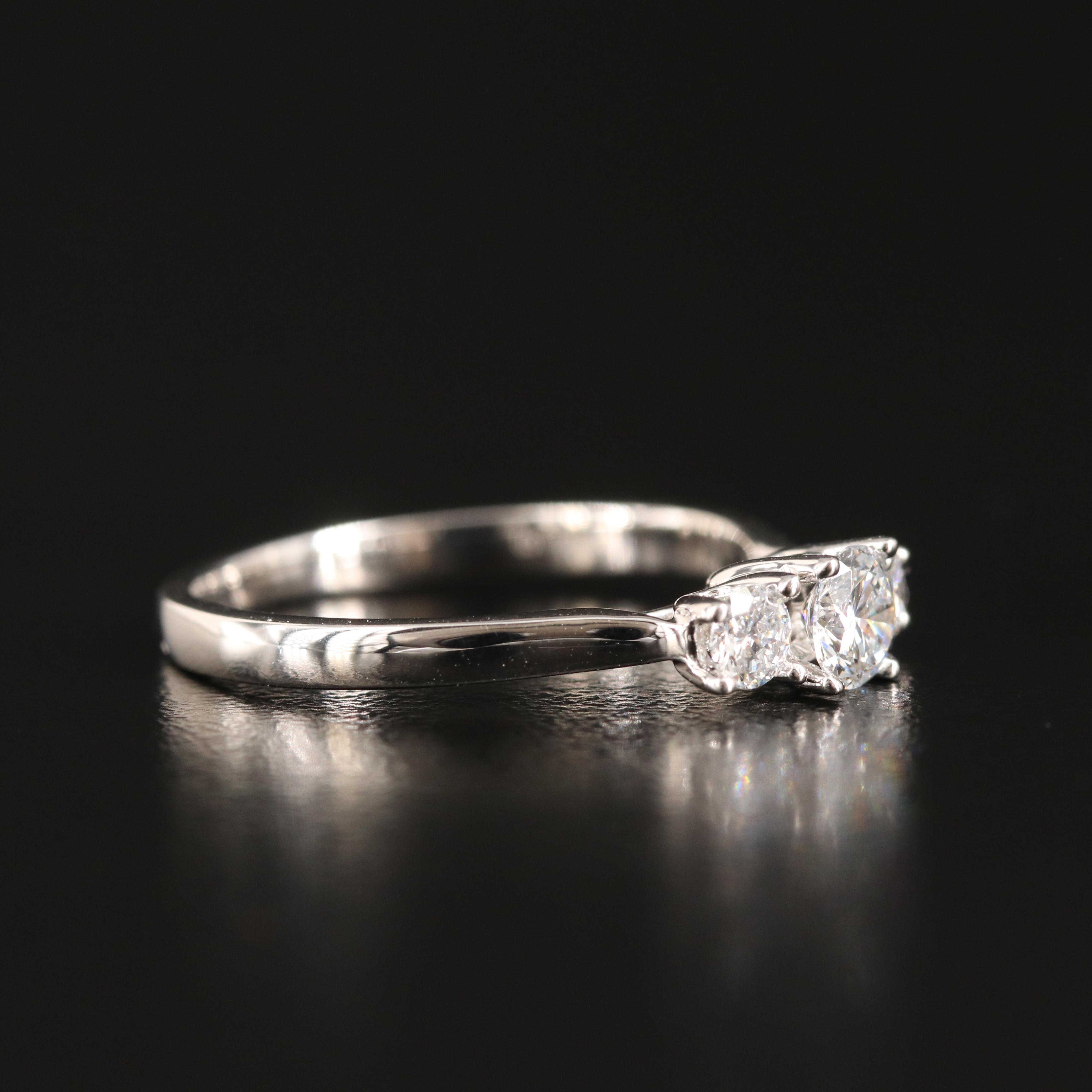 14K 0.53 CTW Lab Grown Diamond Three Stone Ring with IGI Report