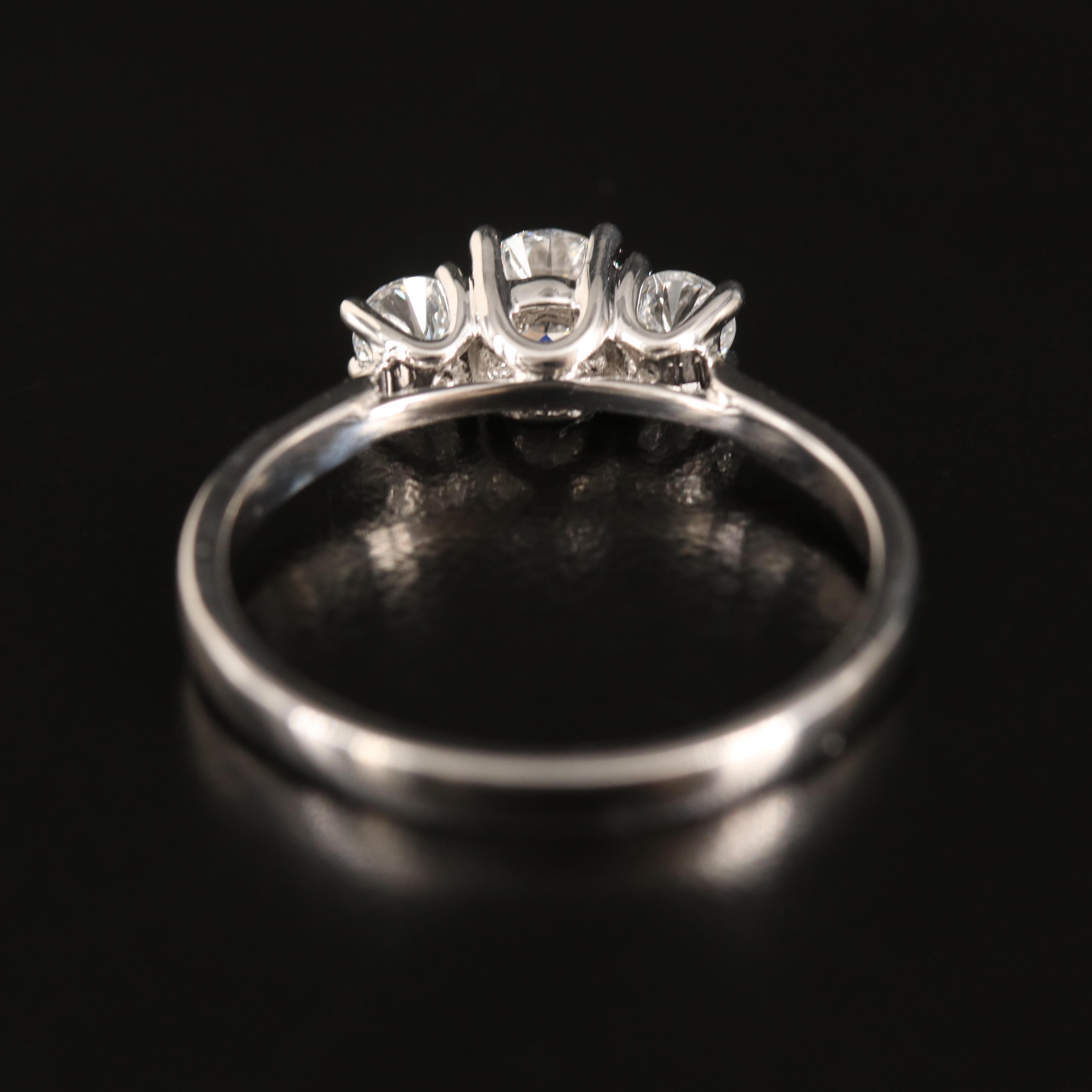 14K 0.53 CTW Lab Grown Diamond Three Stone Ring with IGI Report