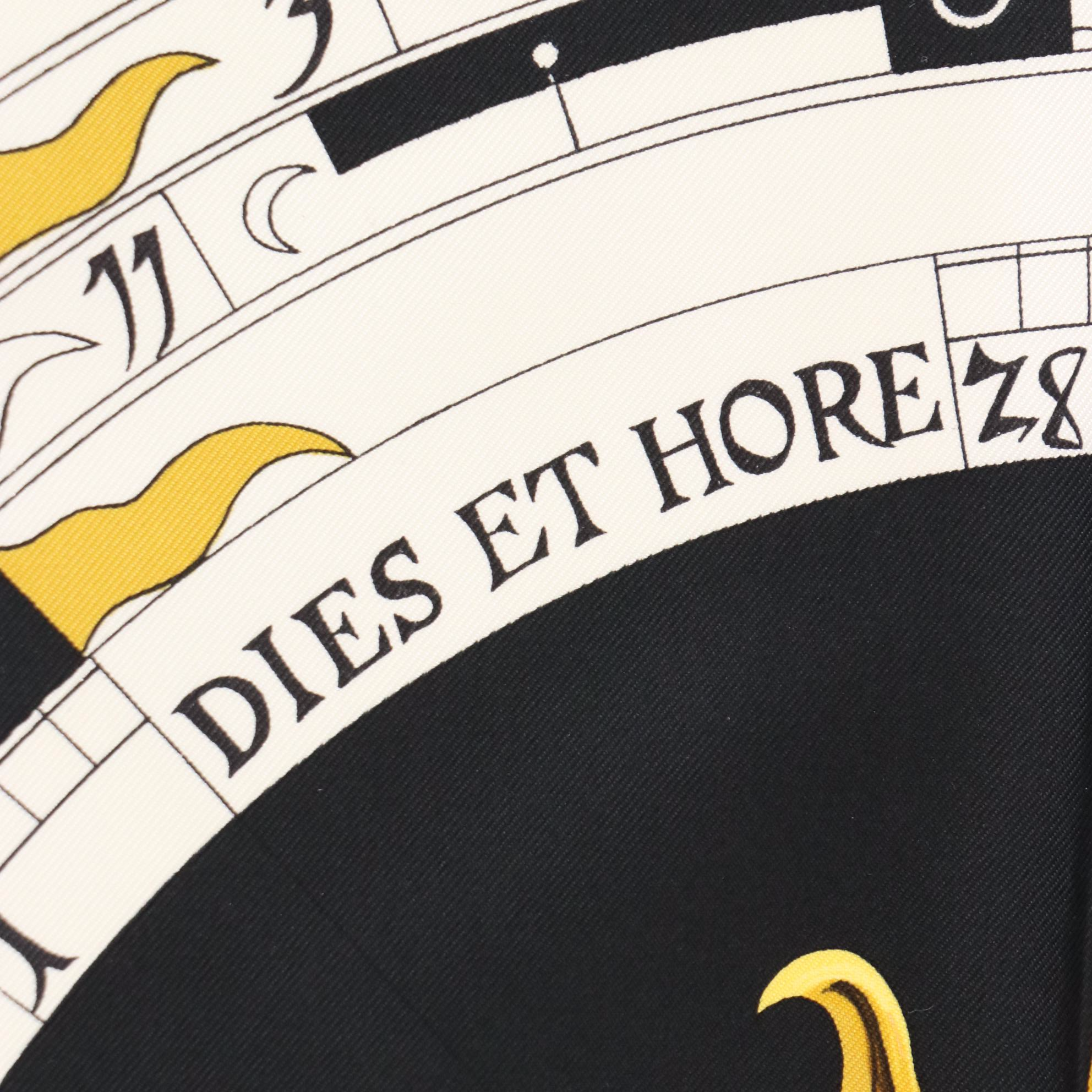 Hermès "Dies et Hore" Scarf 90 in Silk Twill