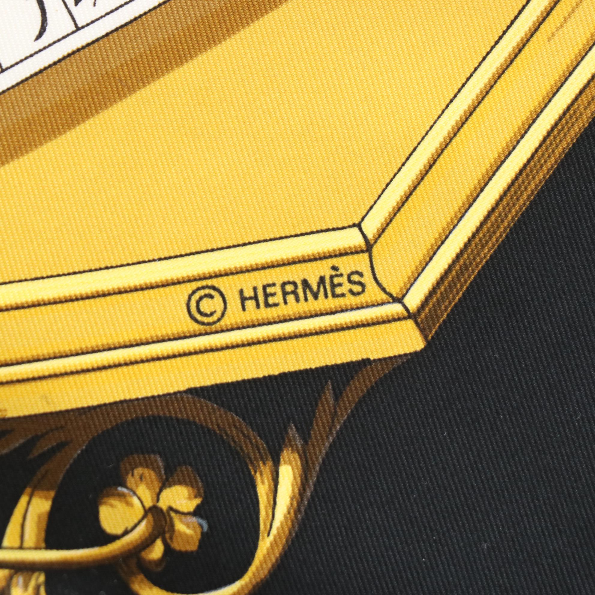 Hermès "Dies et Hore" Scarf 90 in Silk Twill