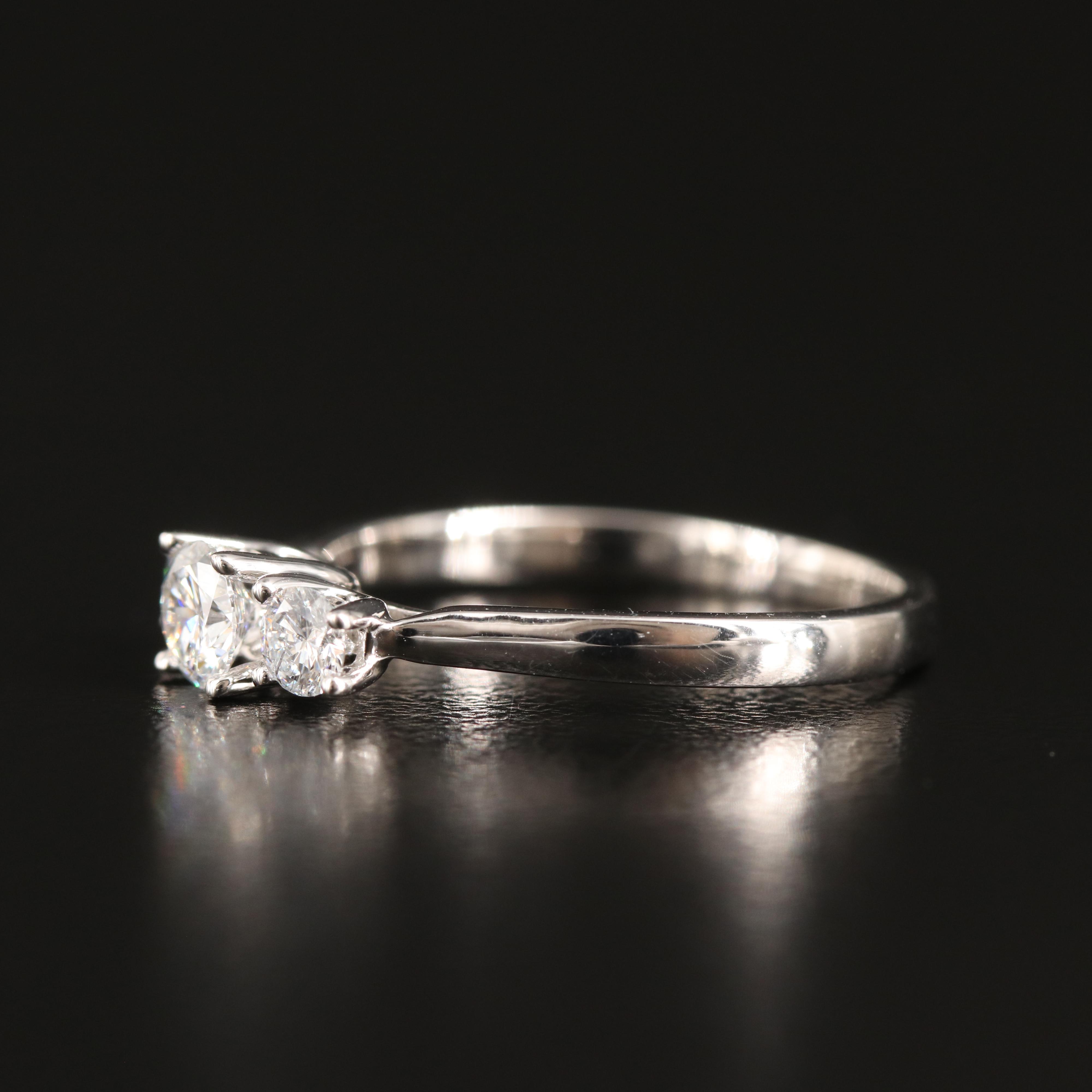 14K 0.53 CTW Lab Grown Diamond Three Stone Ring with IGI Report