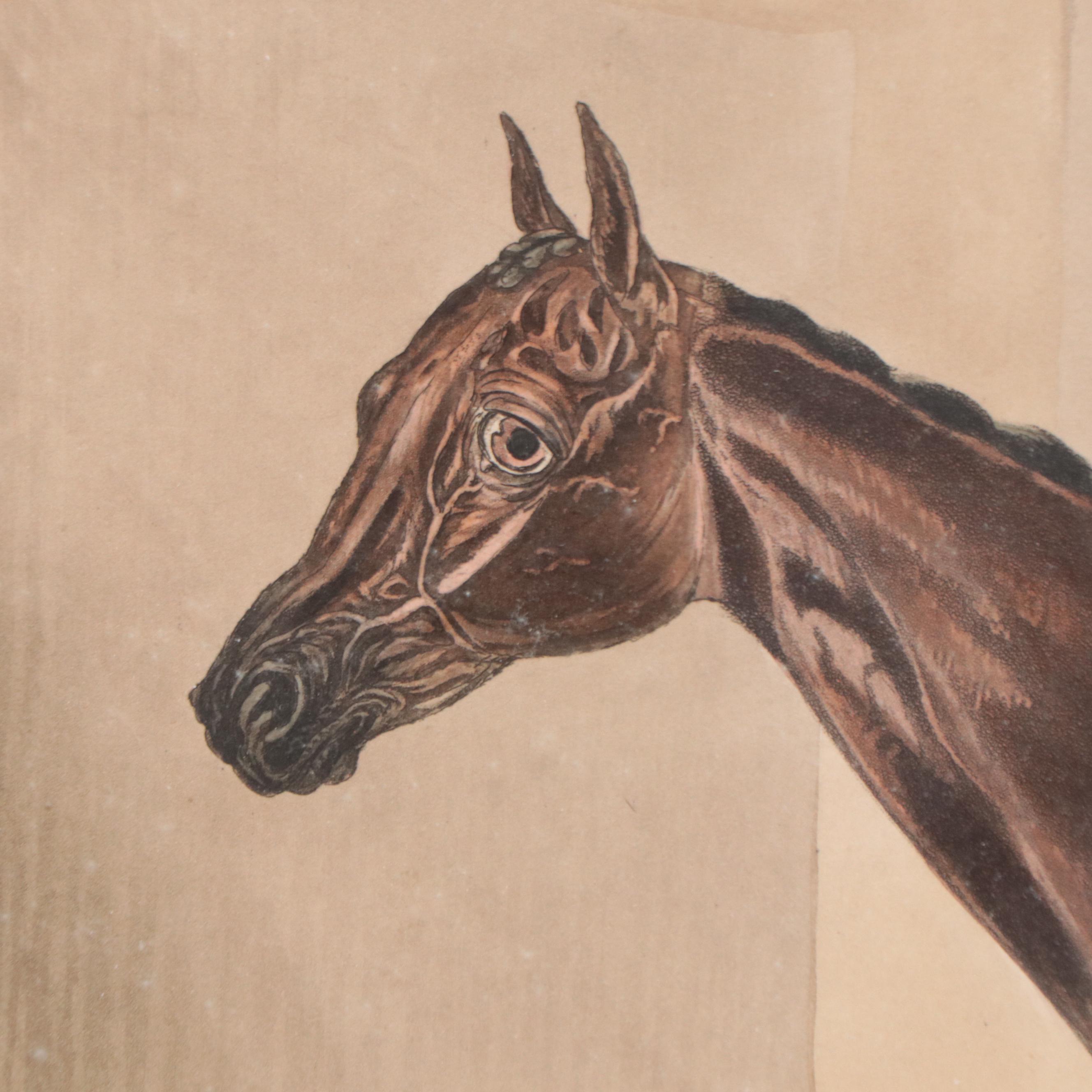 Mixed Media Etching After Harry Hall "Blue Gown"