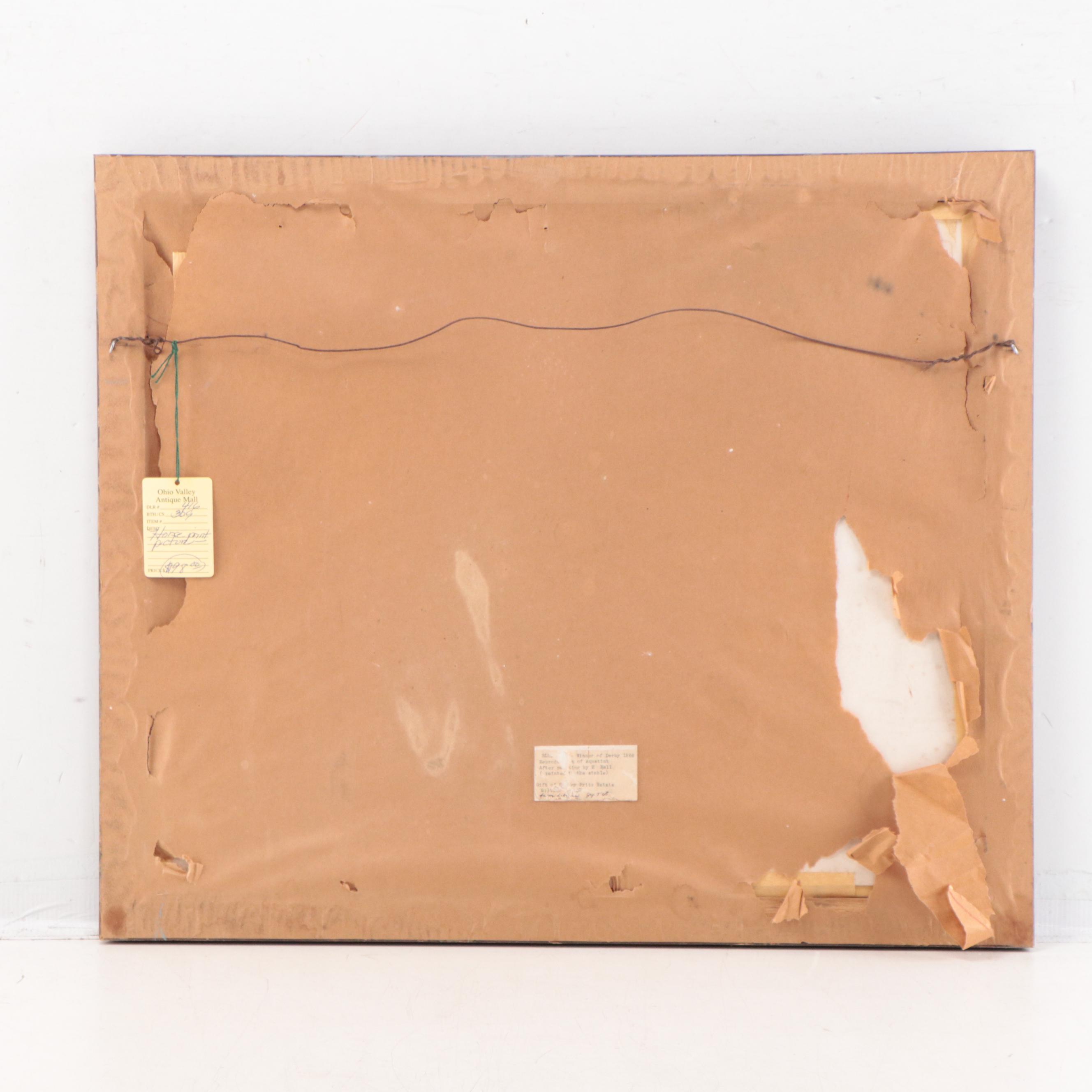 Mixed Media Etching After Harry Hall "Blue Gown"