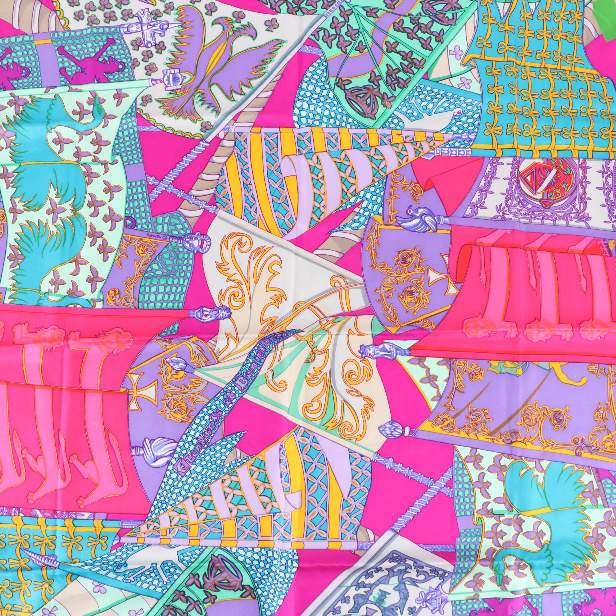 Hermès "Etendards et Bannieres" Scarf 90 in Silk Twill