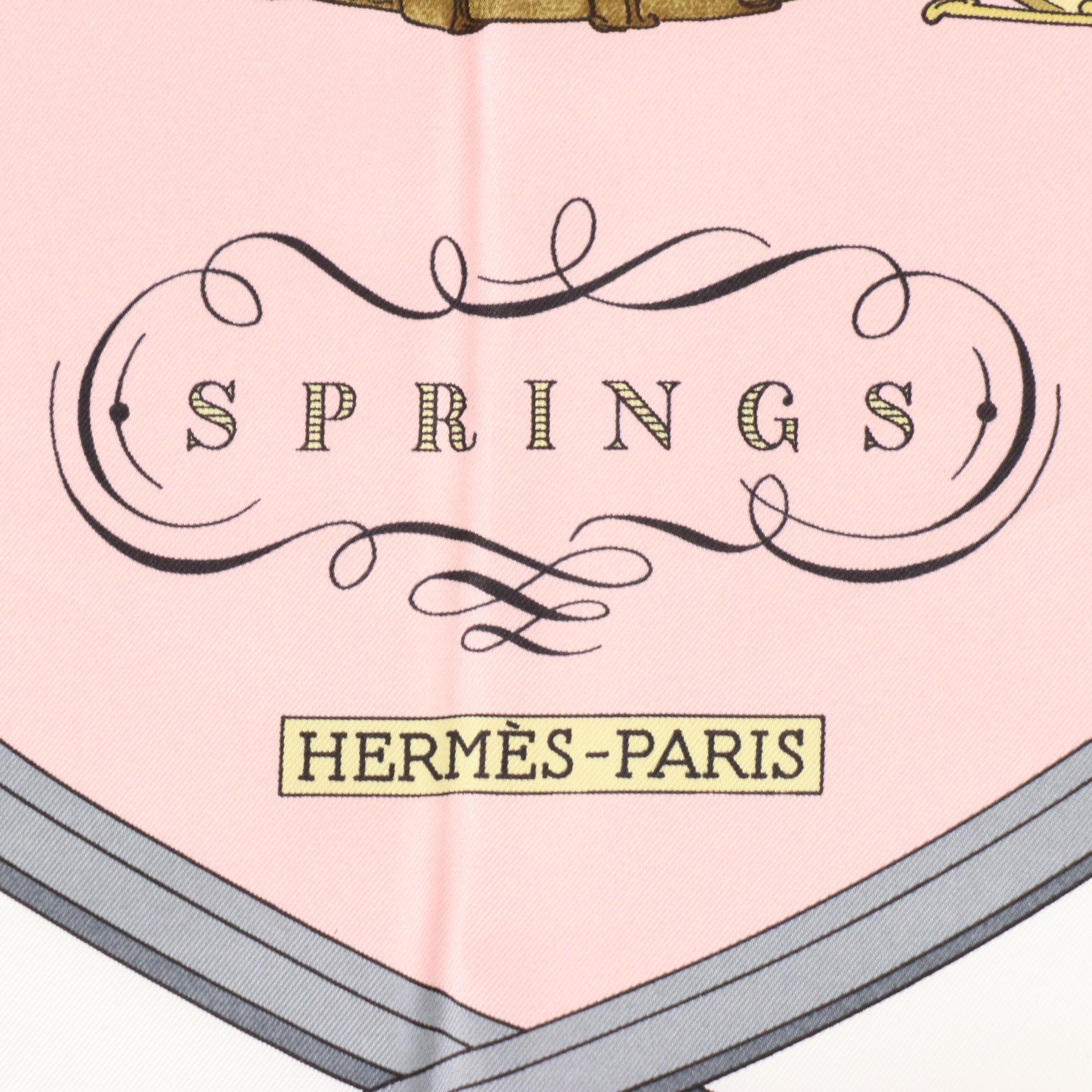 Hermès "Springs" Silk Twill Scarf 90