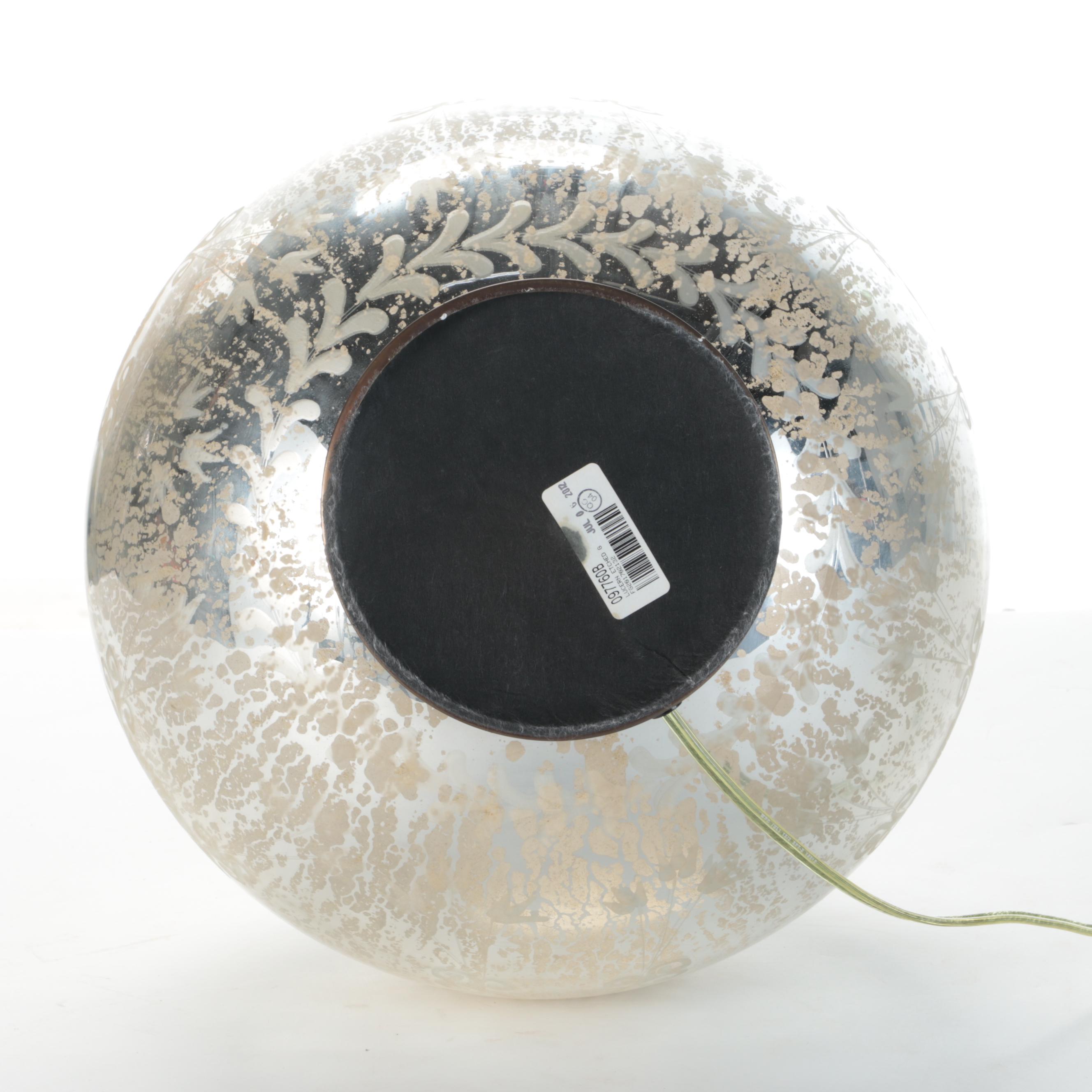 Etched Silver Mercury Glass Table Lamp by Ethan Allen