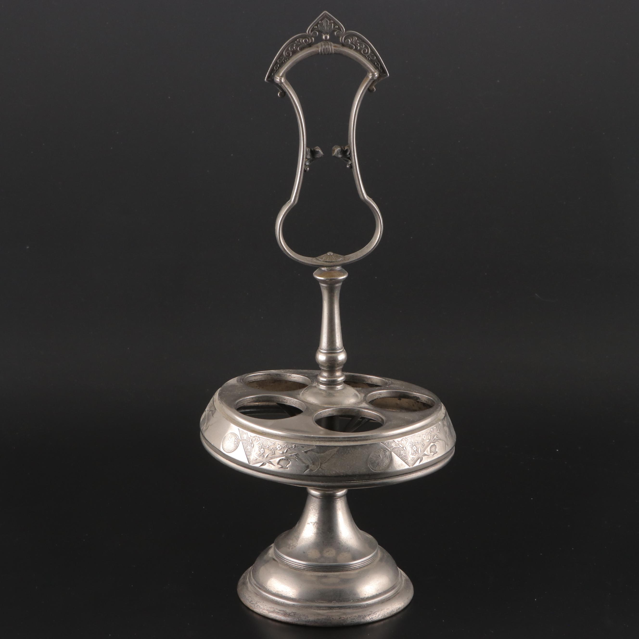 Victorian Aesthetic Movement Silver Plate Condiment Set, Late 19th/ Early 20th C