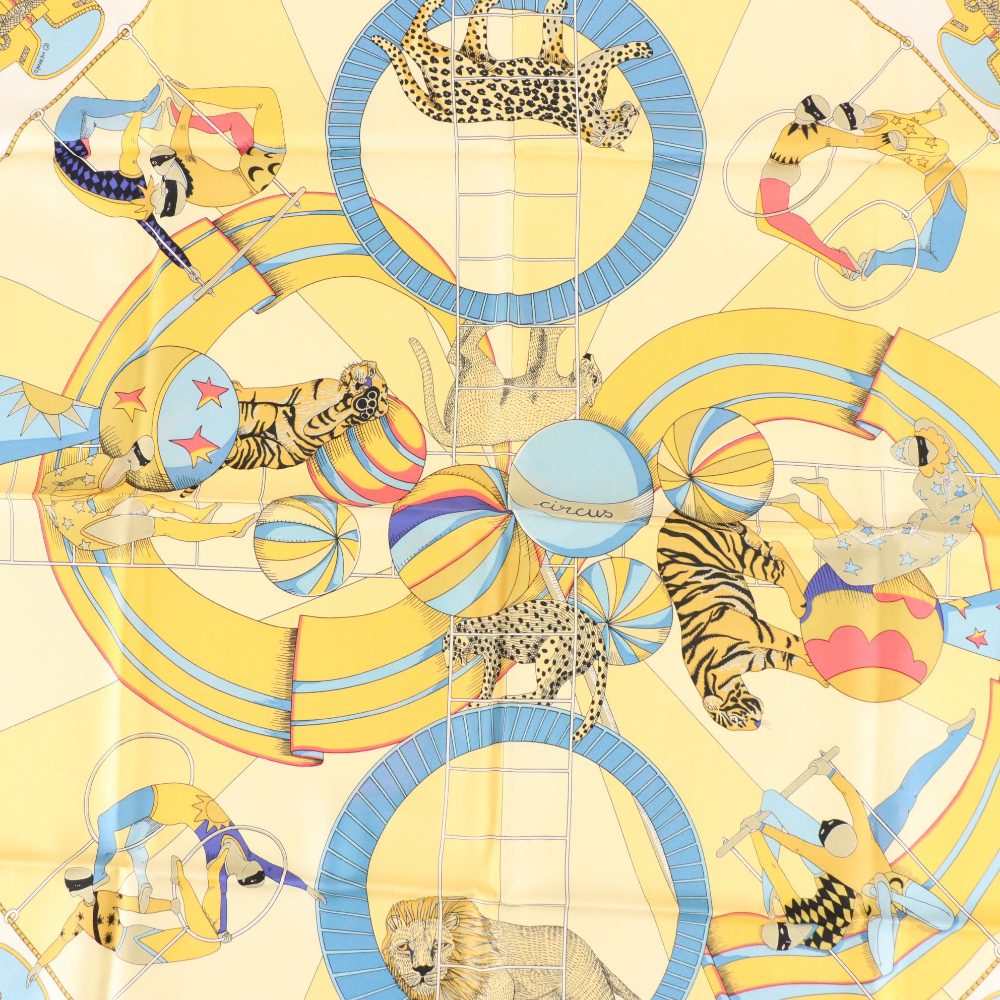 Hermès "Circus" Scarf 90 in Silk Twill