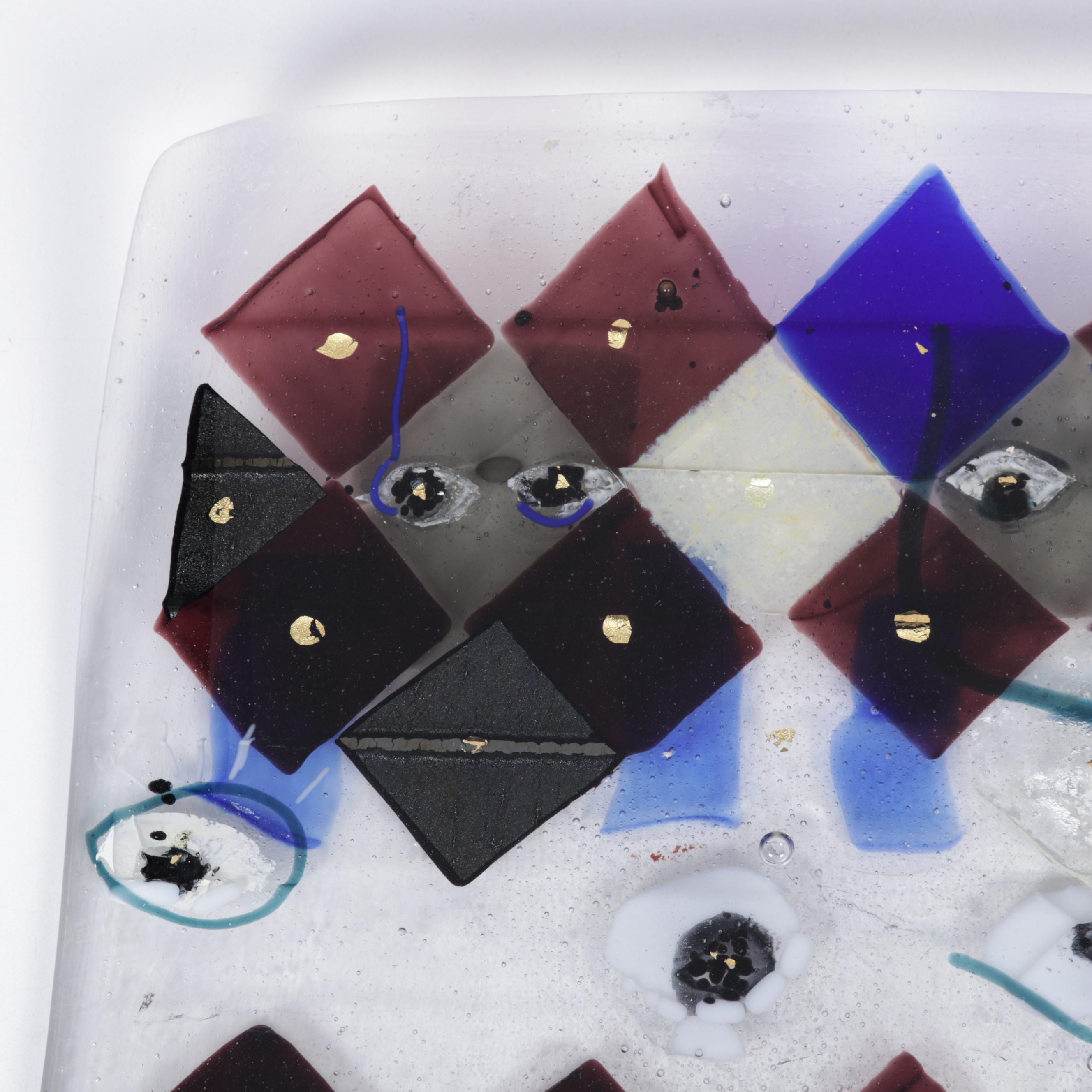 Gretchen Cochran Blown Art Glass Tray