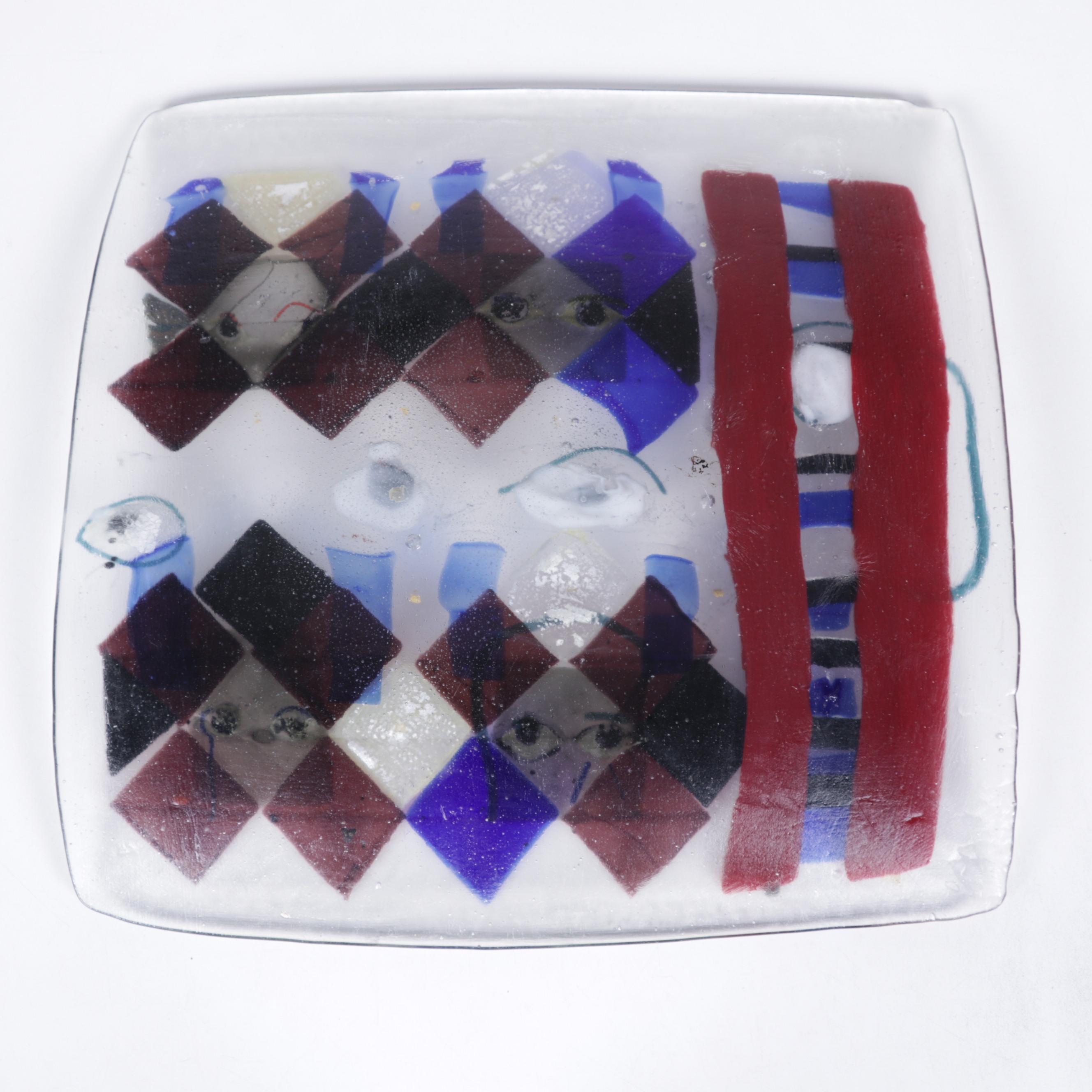 Gretchen Cochran Blown Art Glass Tray