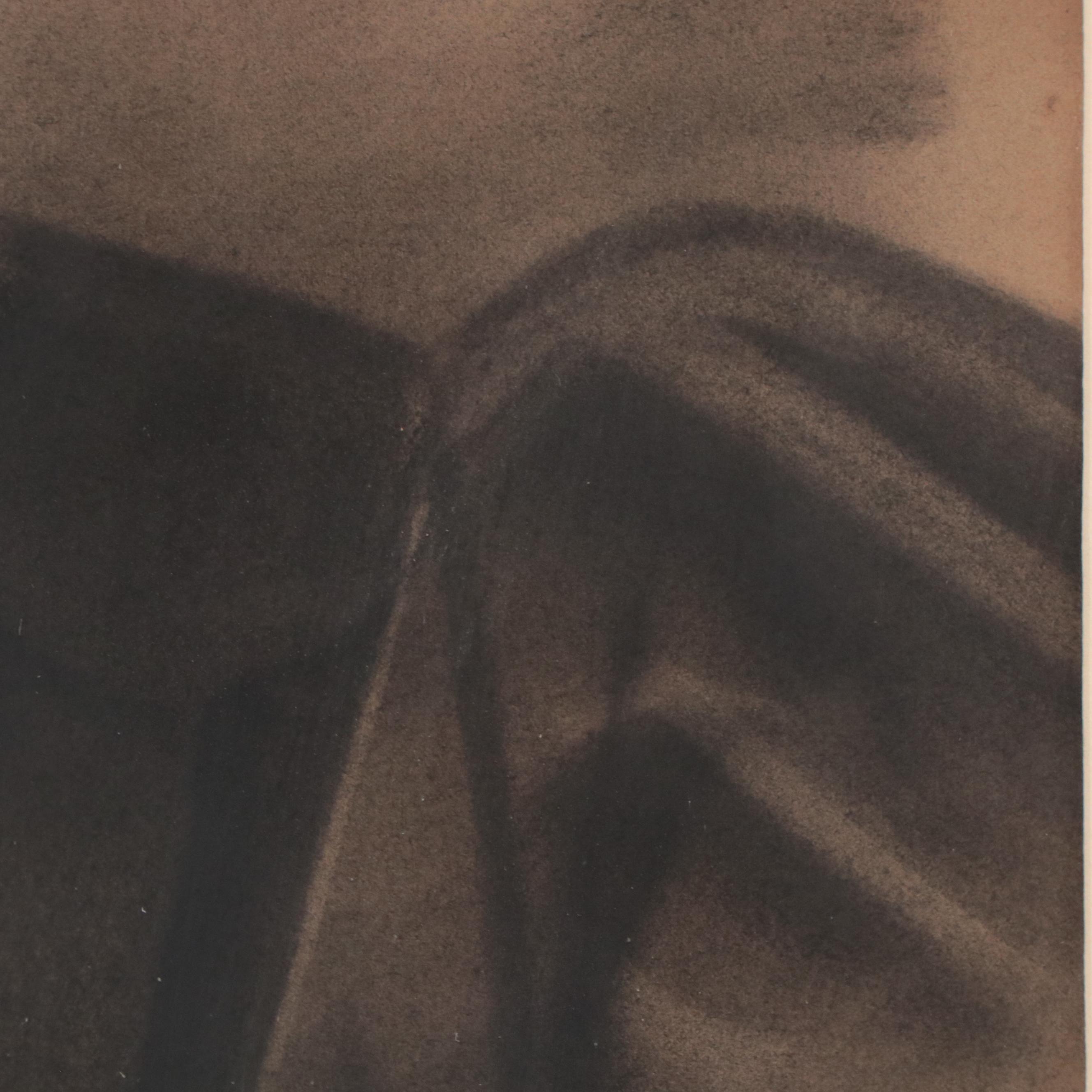 Crayon Portrait of Young Woman, 19th Century