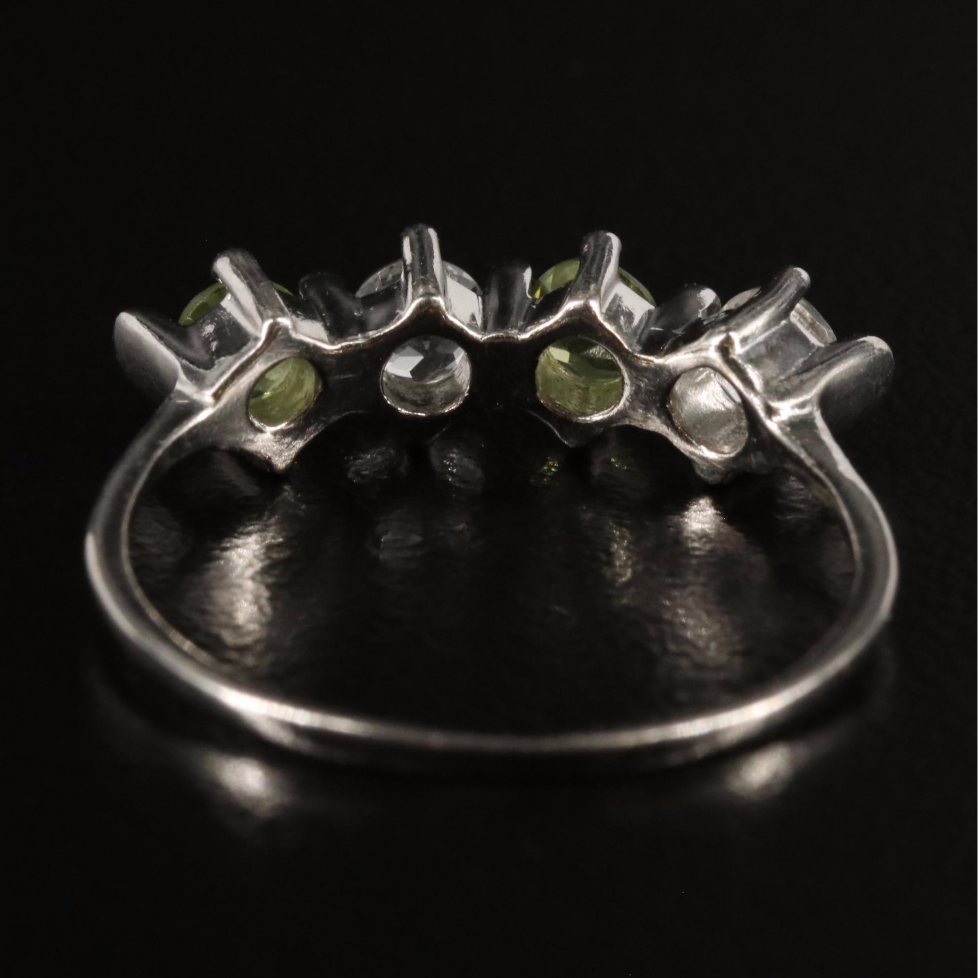 Sterling, Peridot and White Topaz Ring