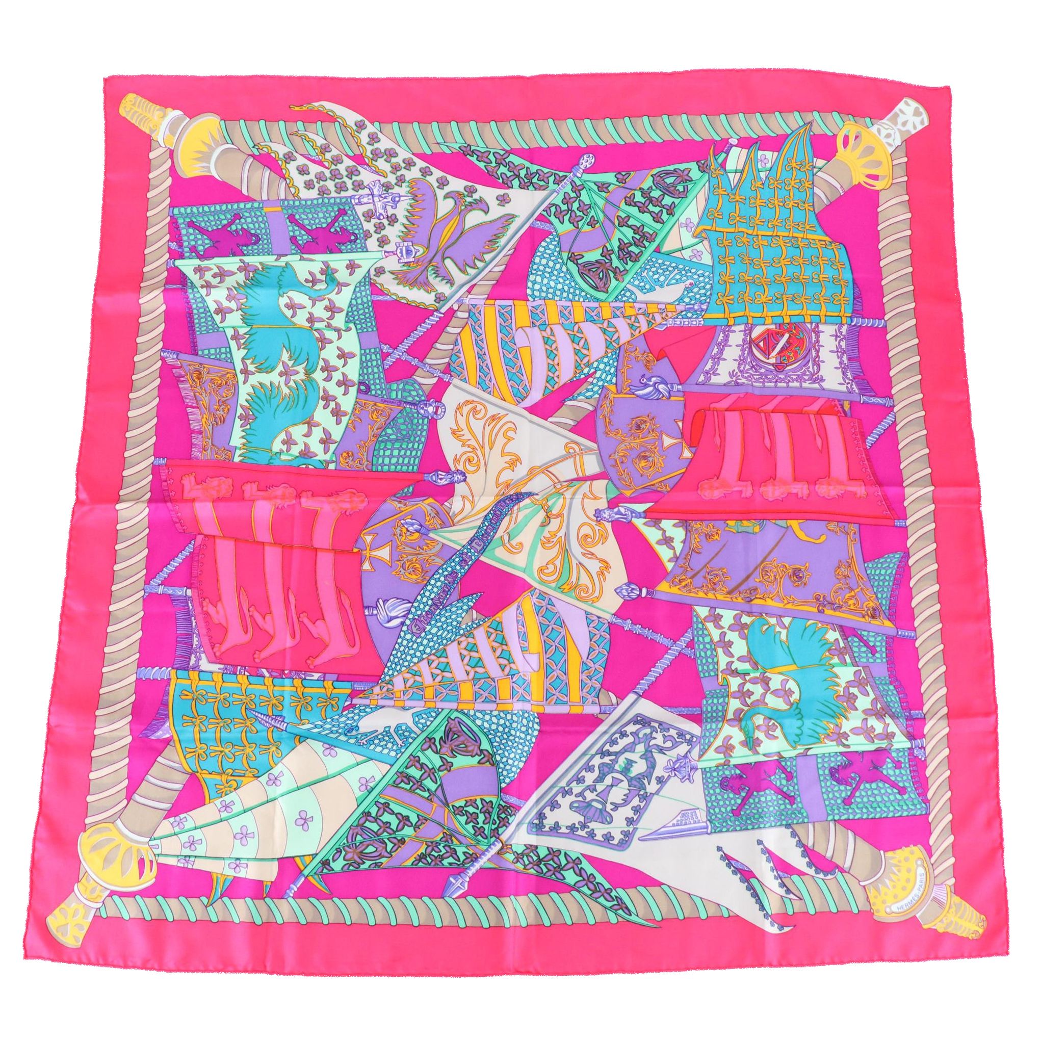 Hermès "Etendards et Bannieres" Scarf 90 in Silk Twill