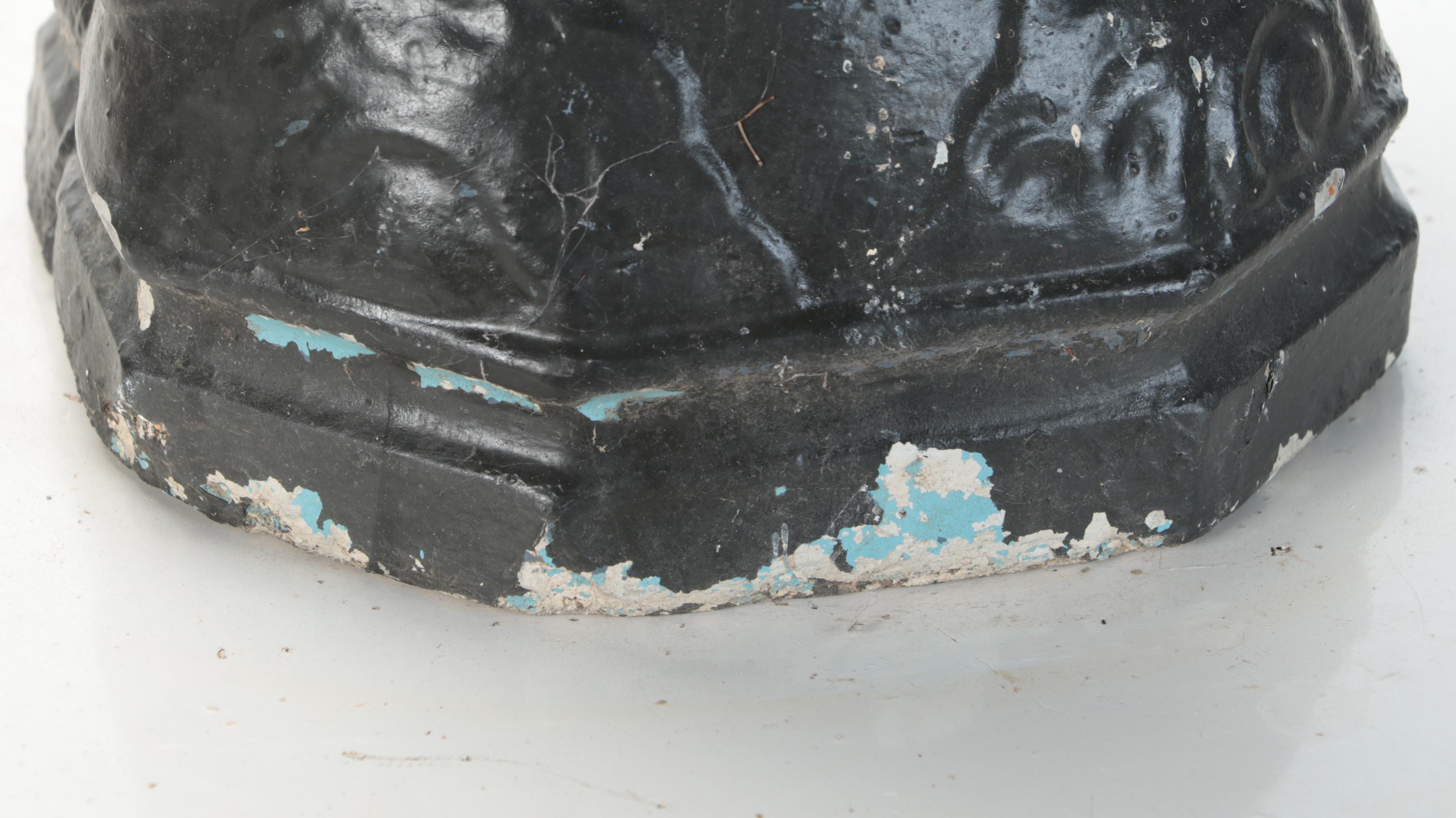 Plaster Column Pedestal with Concrete Garden Statues