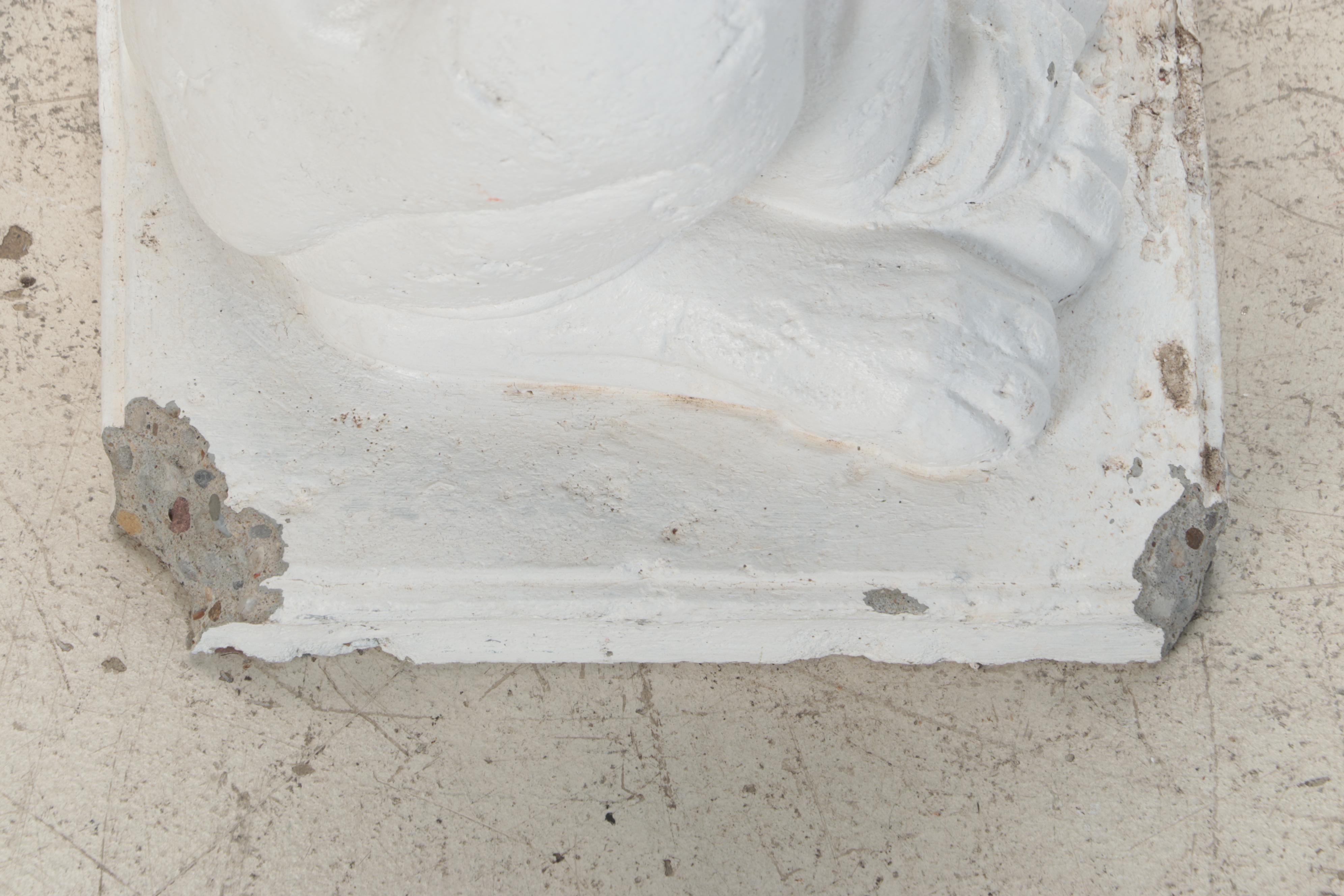 Plaster Column Pedestal with Concrete Garden Statues