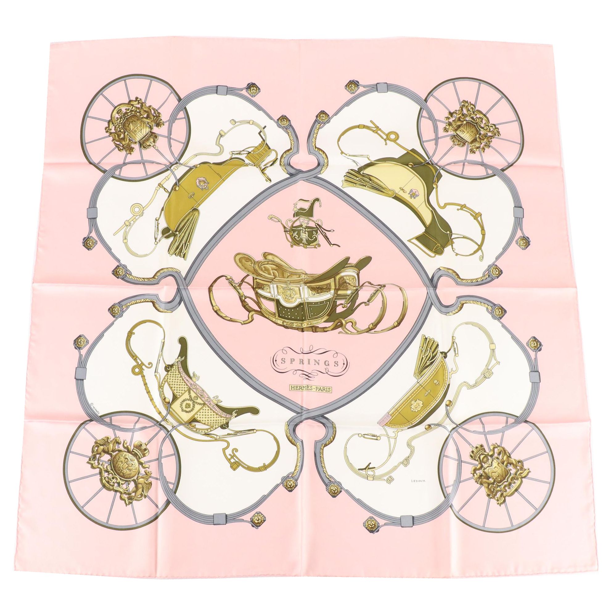 Hermès "Springs" Silk Twill Scarf 90