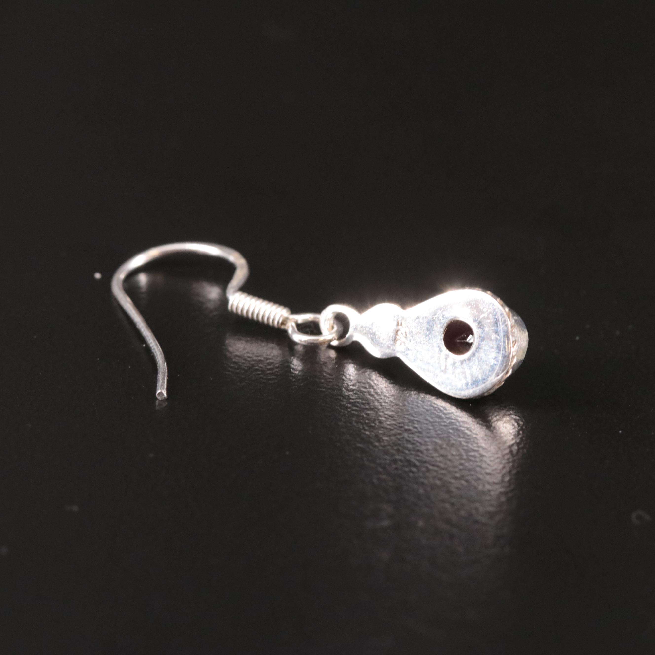 Sterling Rhodolite Garnet Teardrop Drop Earrings