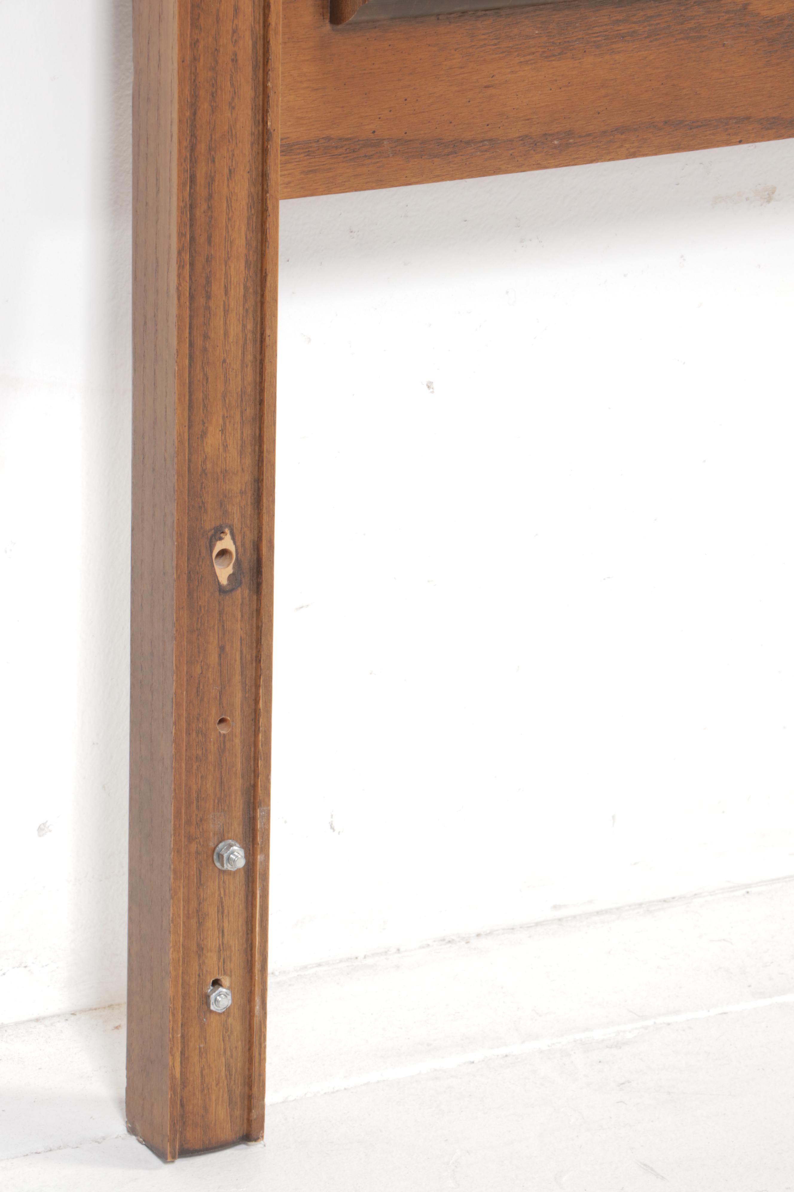 Pair of Kroehler French Provincial Style Oak Nightstands and King Headboard