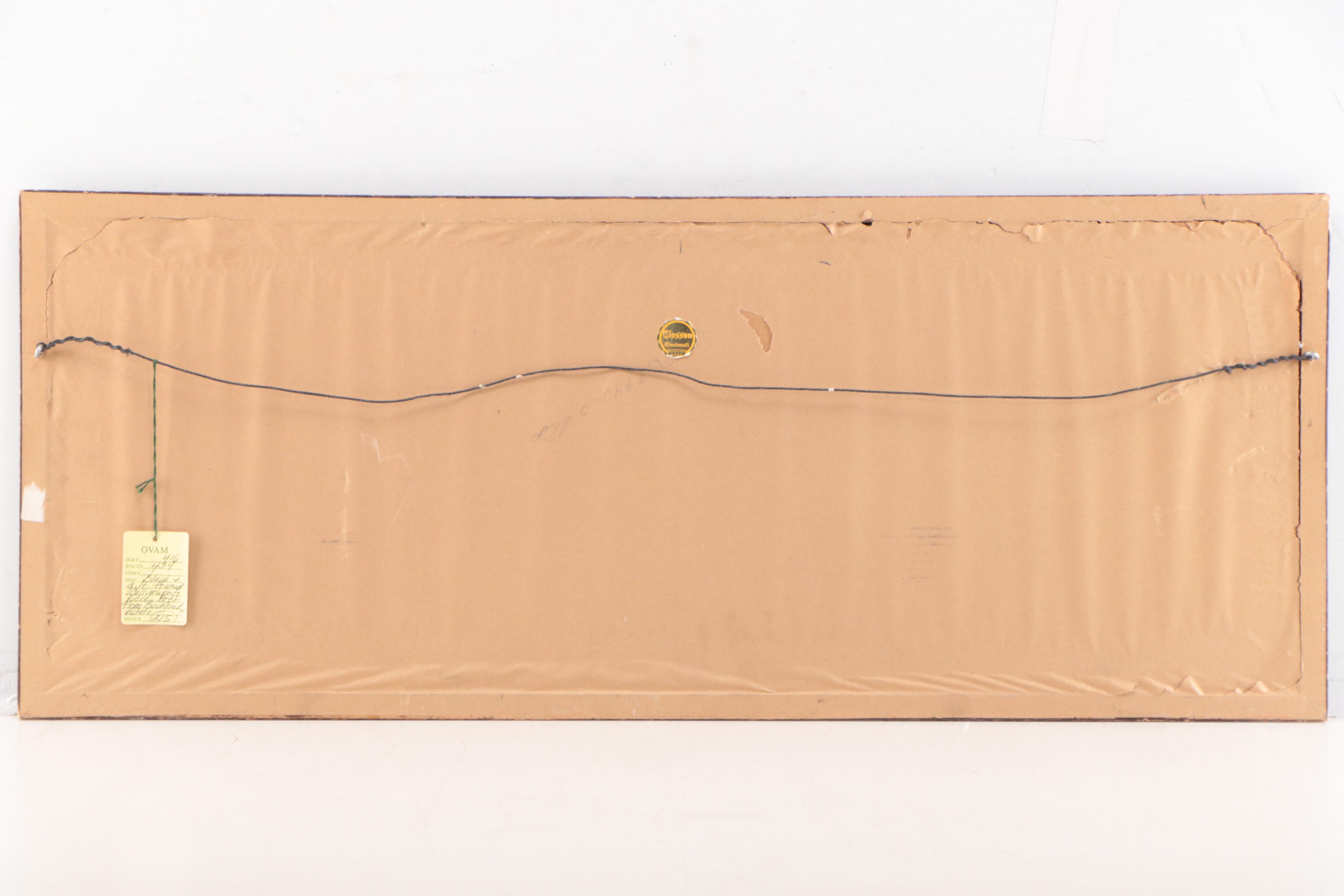 Chinese Ink and Gouache Calligraphy Panel