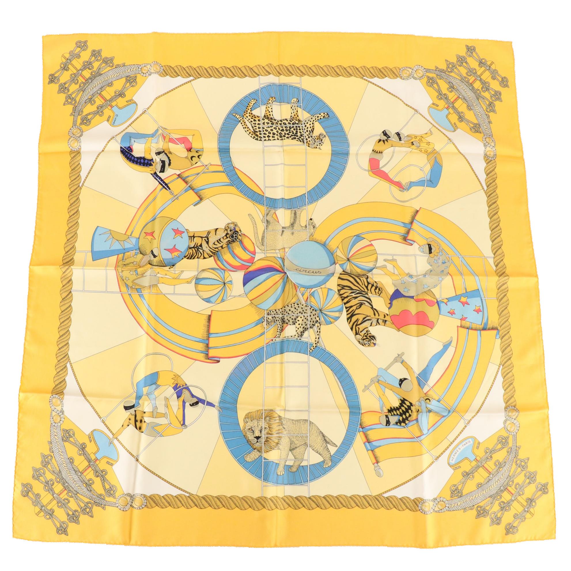 Hermès "Circus" Scarf 90 in Silk Twill