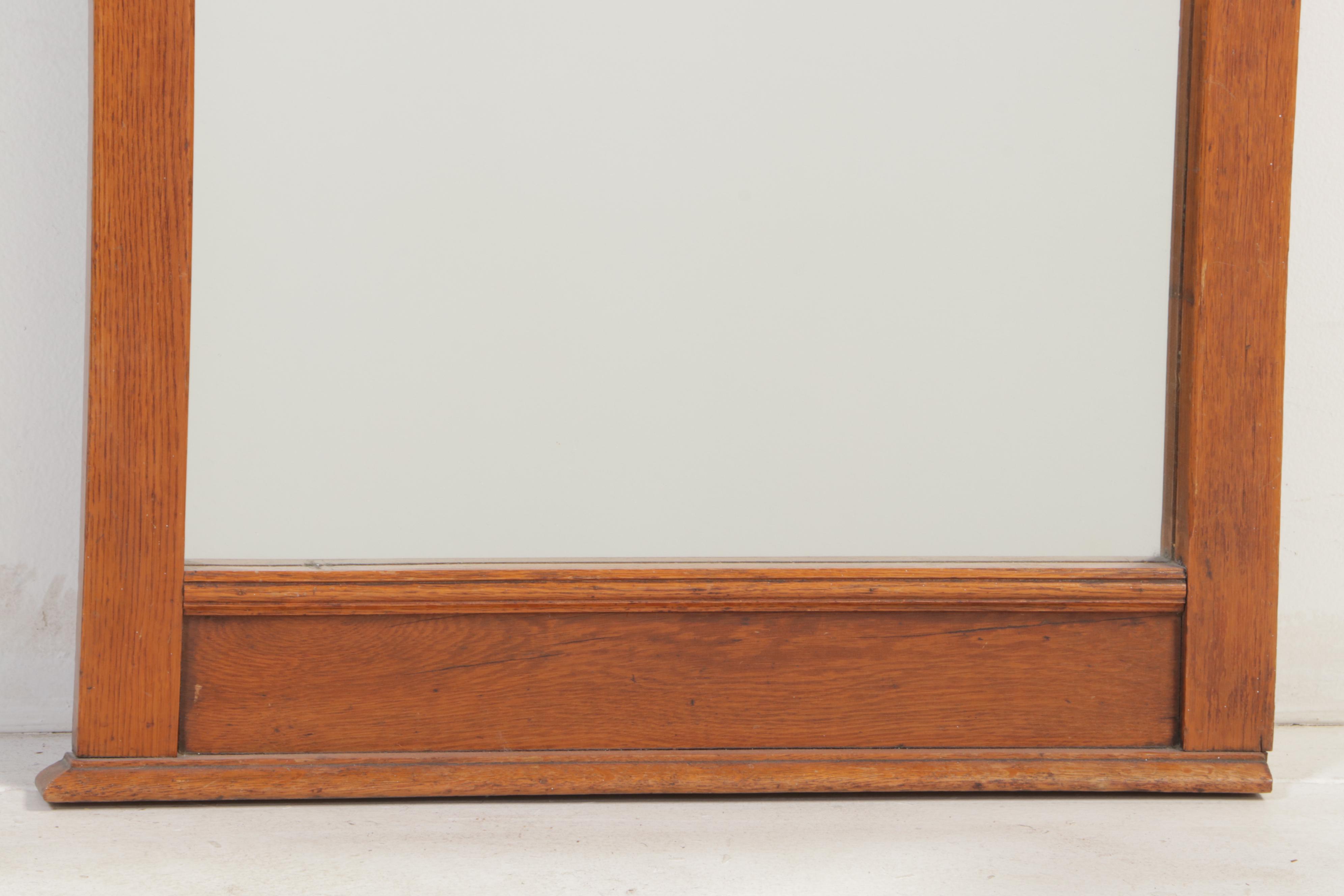 Victorian Carved Oak Pier Mirror, Late 19th Century