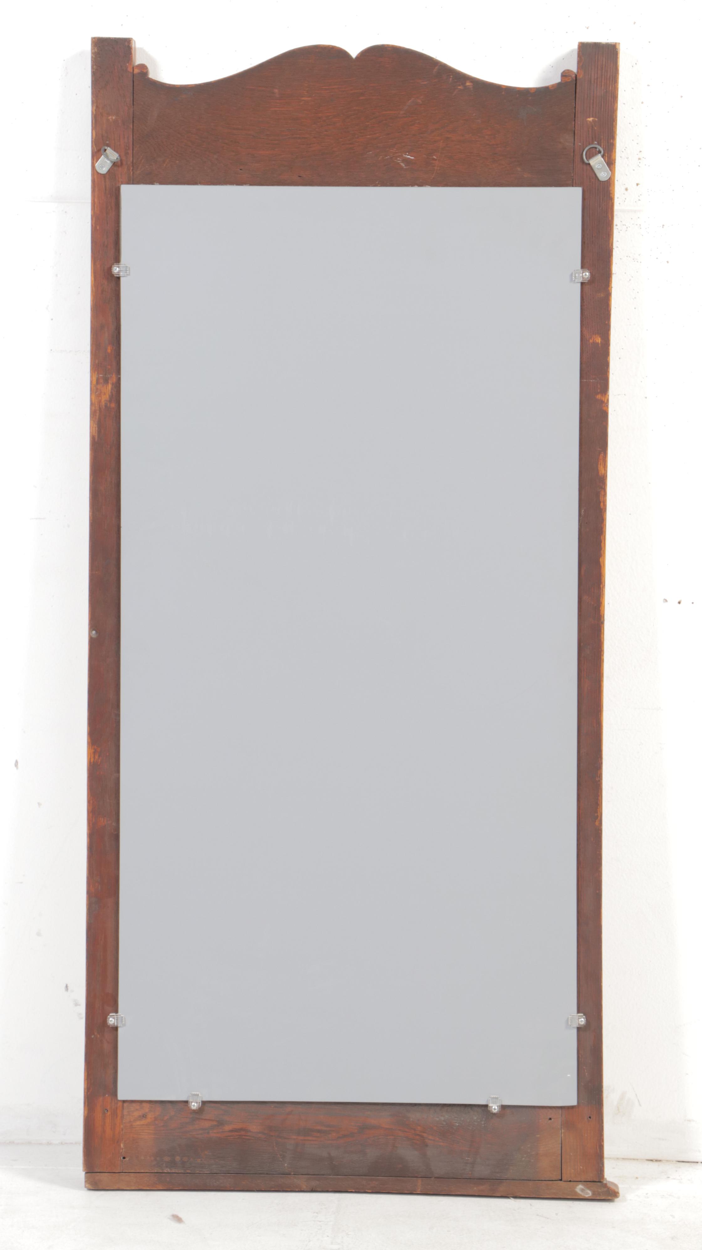 Victorian Carved Oak Pier Mirror, Late 19th Century