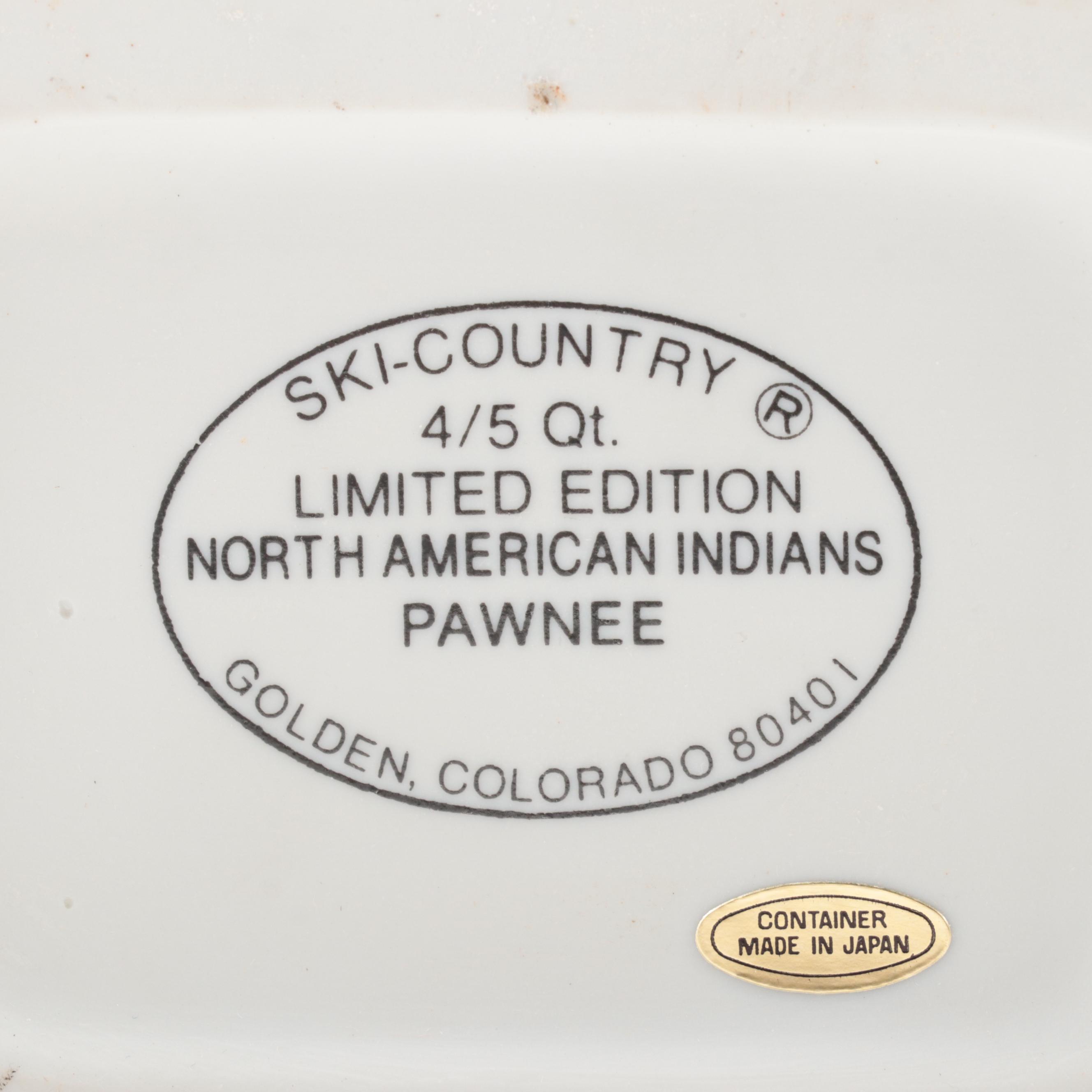 Ski Country "Look Out Indian" and Figural Porcelain Bourbon Decanters