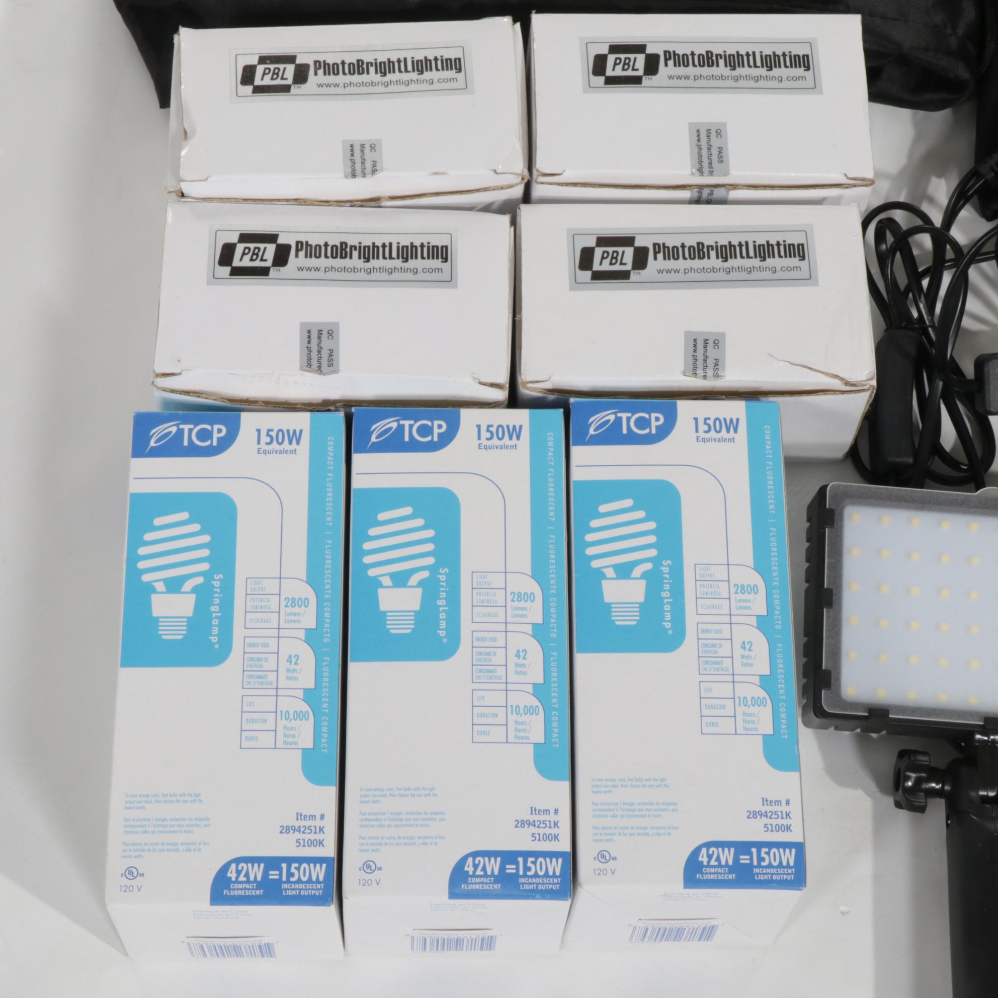 Studio Photographic Lighting Kit with Collapsible Tent, Backdrops, Tripods, More