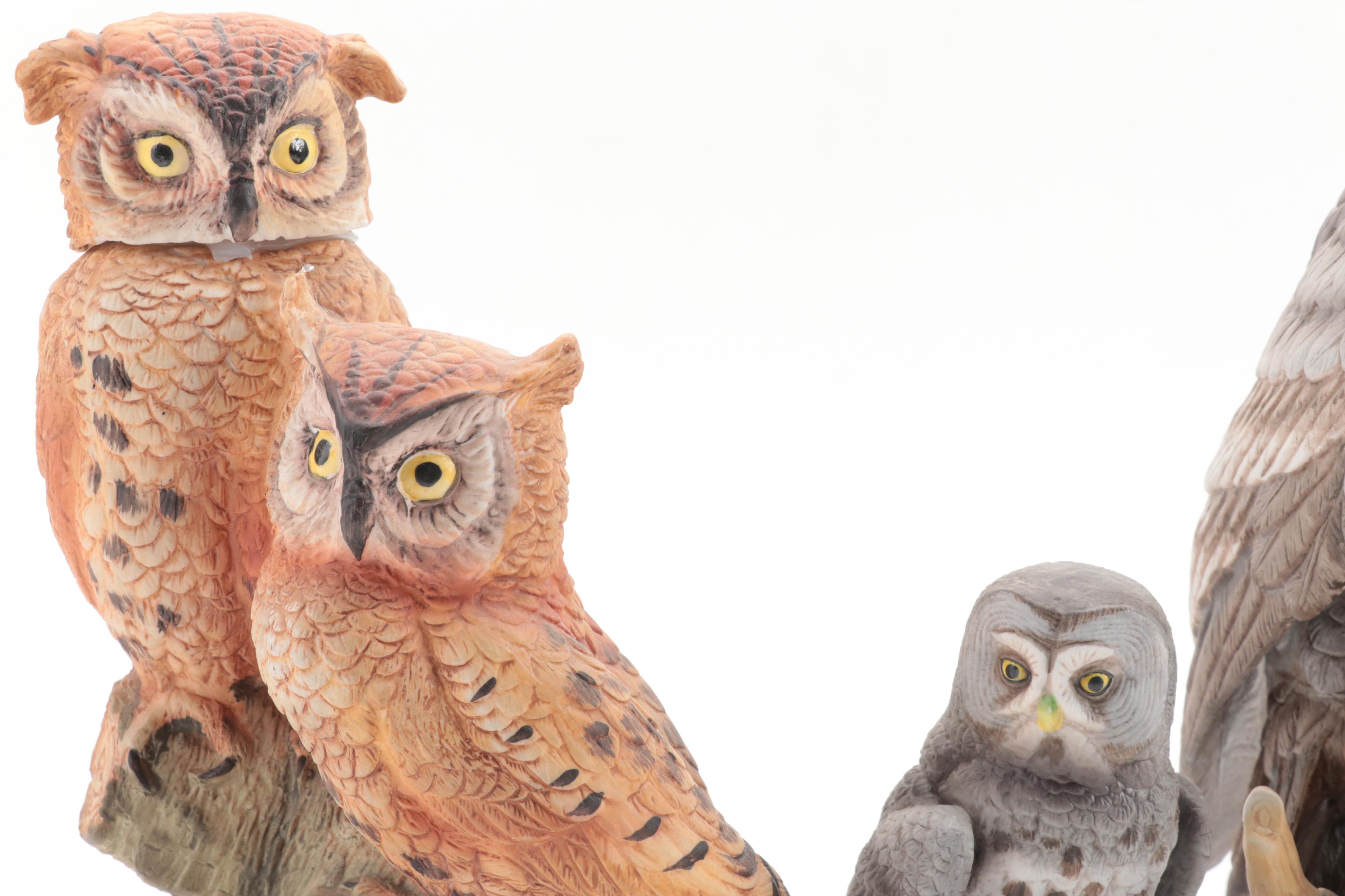 Lionstone with Ski Country and Other Porcelain Bird Shaped Decanters