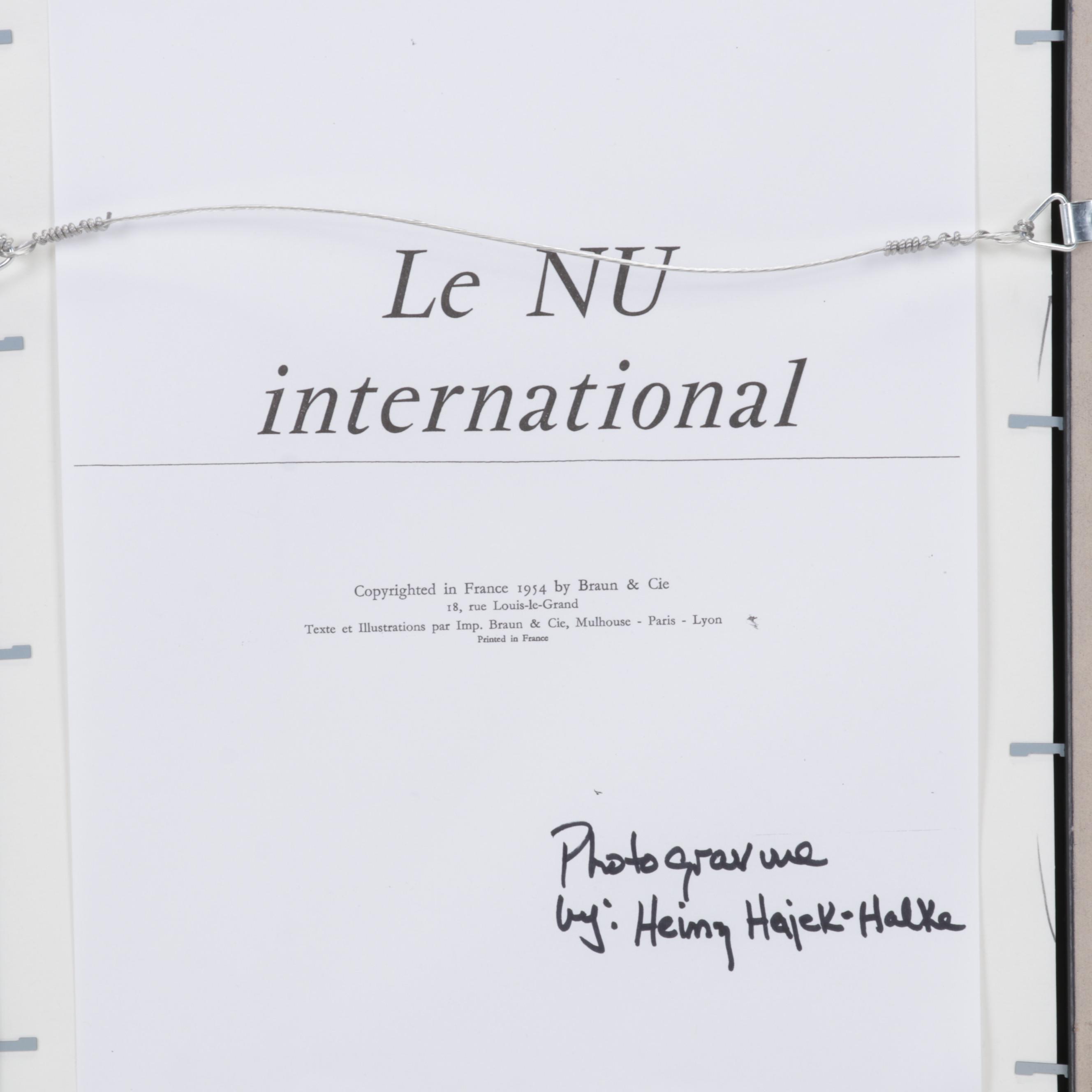 Heinz Hajek-Halke Rotogravure From "Le Nu International," 1954