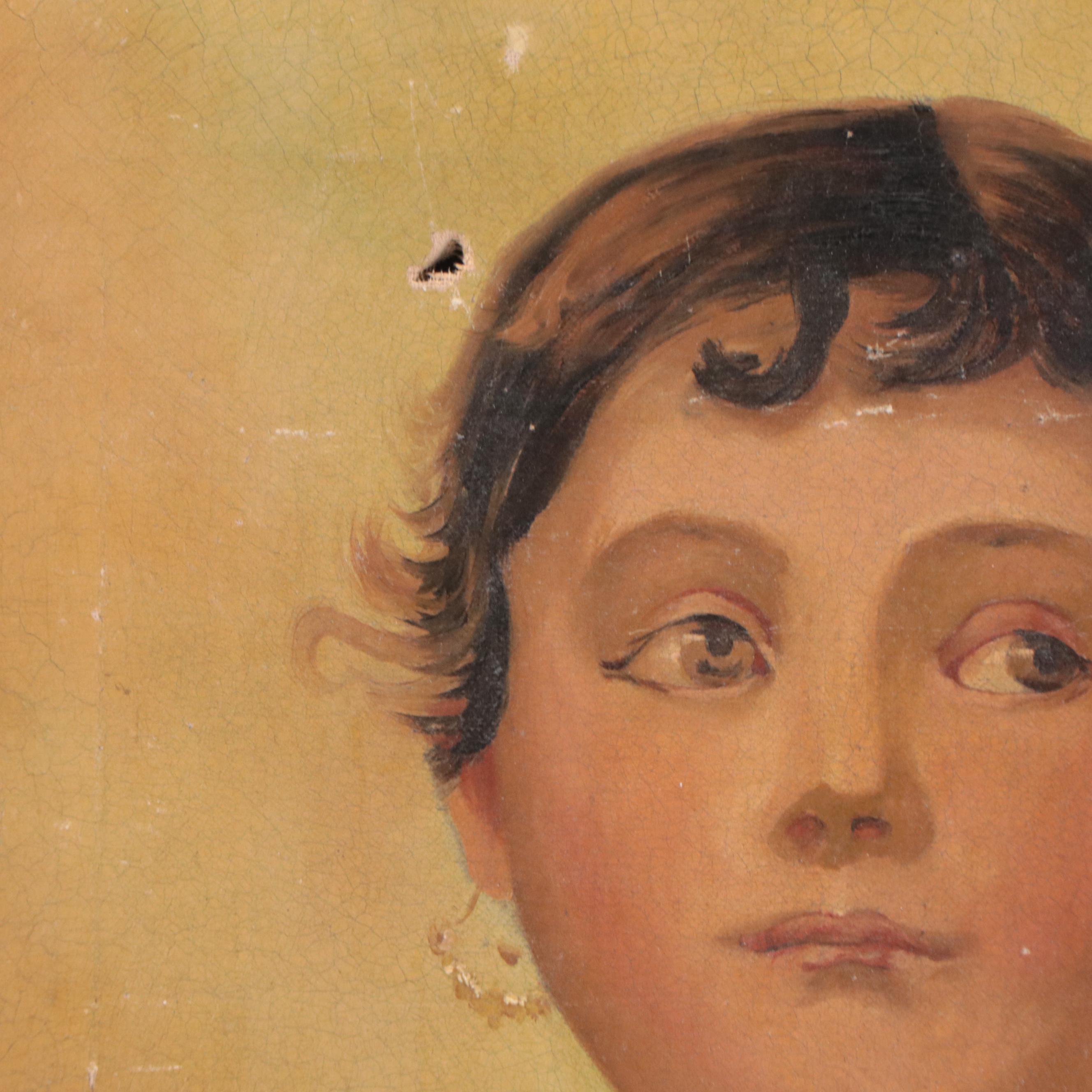 Continental School Portrait Oil Painting of a Traveler, 19th Century