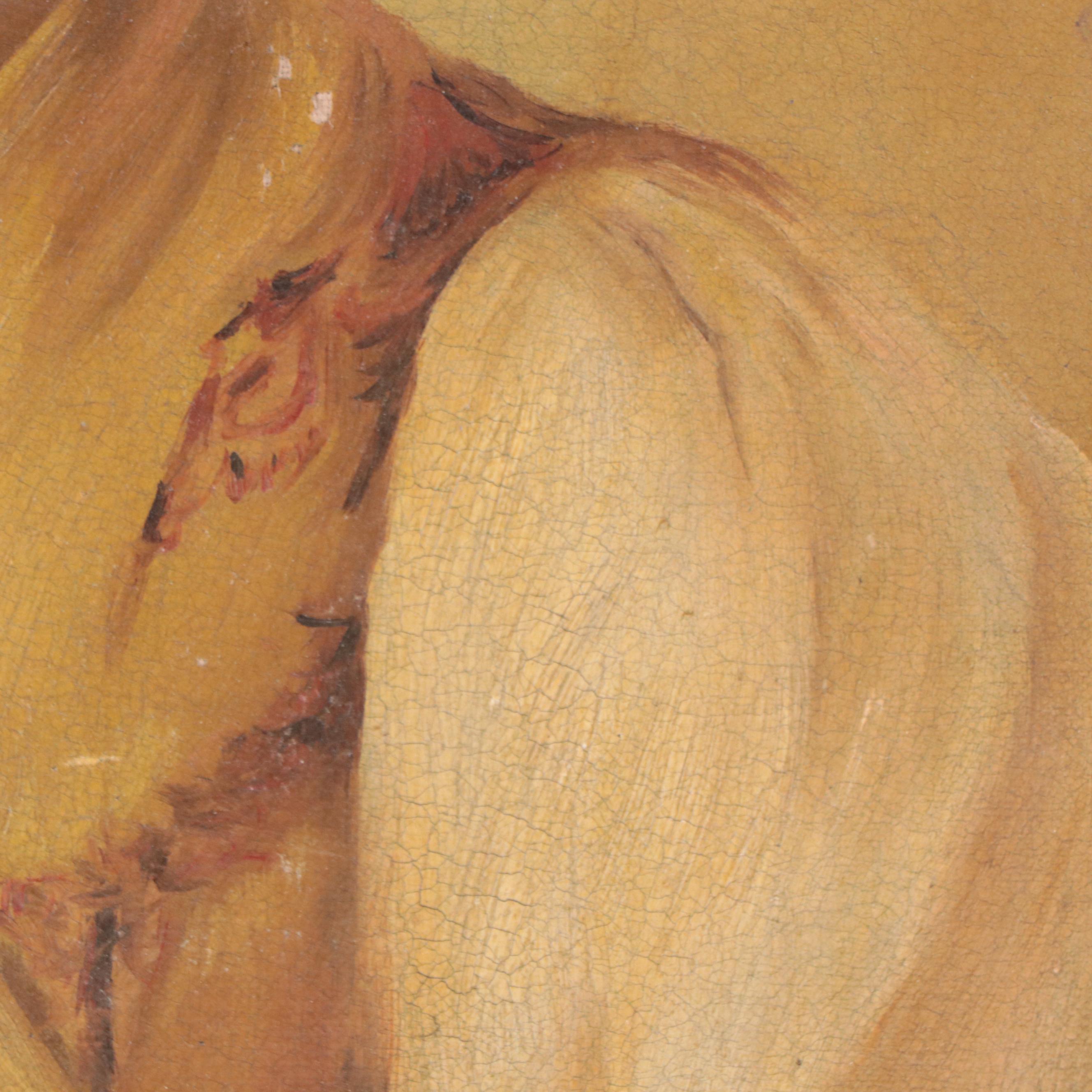 Continental School Portrait Oil Painting of a Traveler, 19th Century