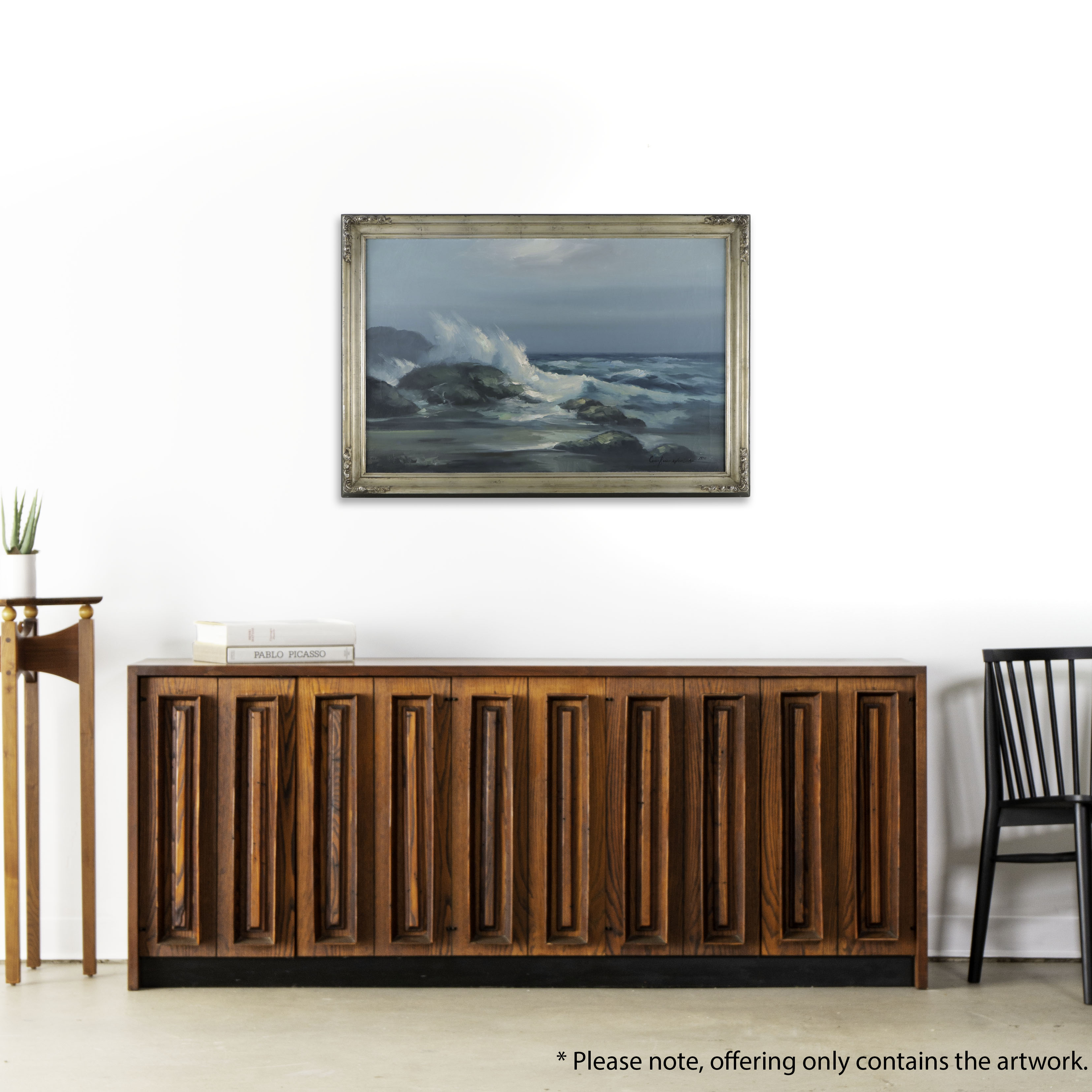 Cesar Buenaventura y Espinosa Seascape Oil Painting, 1970