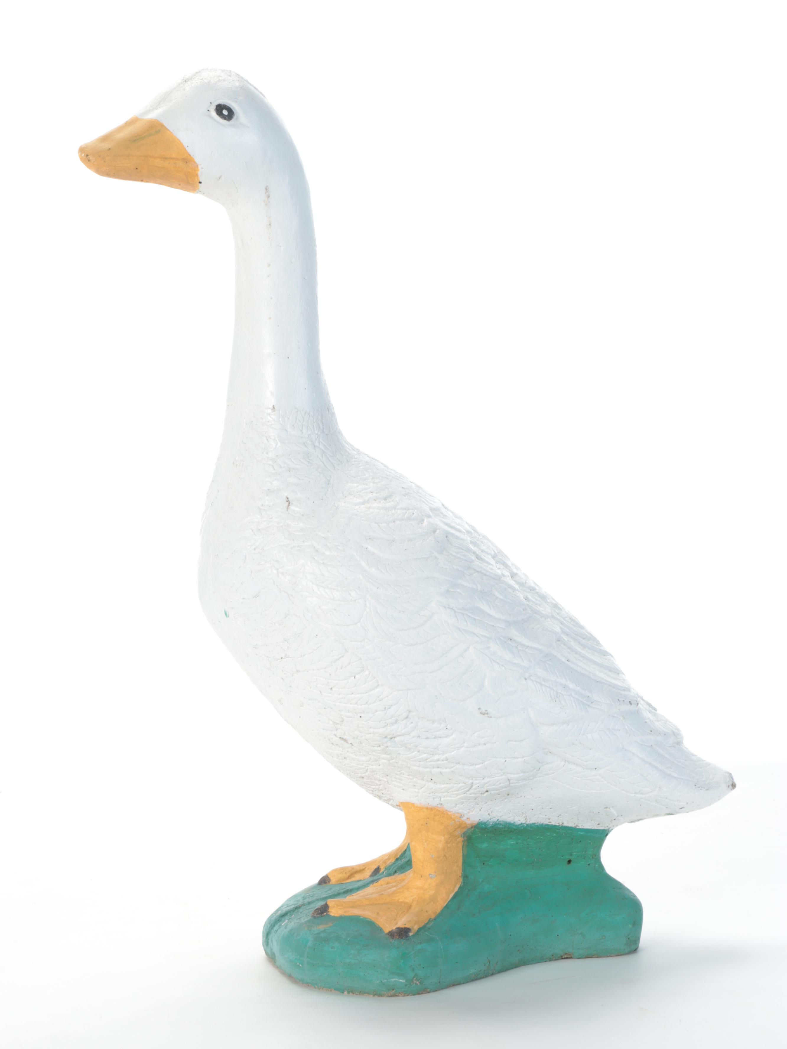 Cast Concrete Goose, Duck, Hen and Rooster Garden Decor