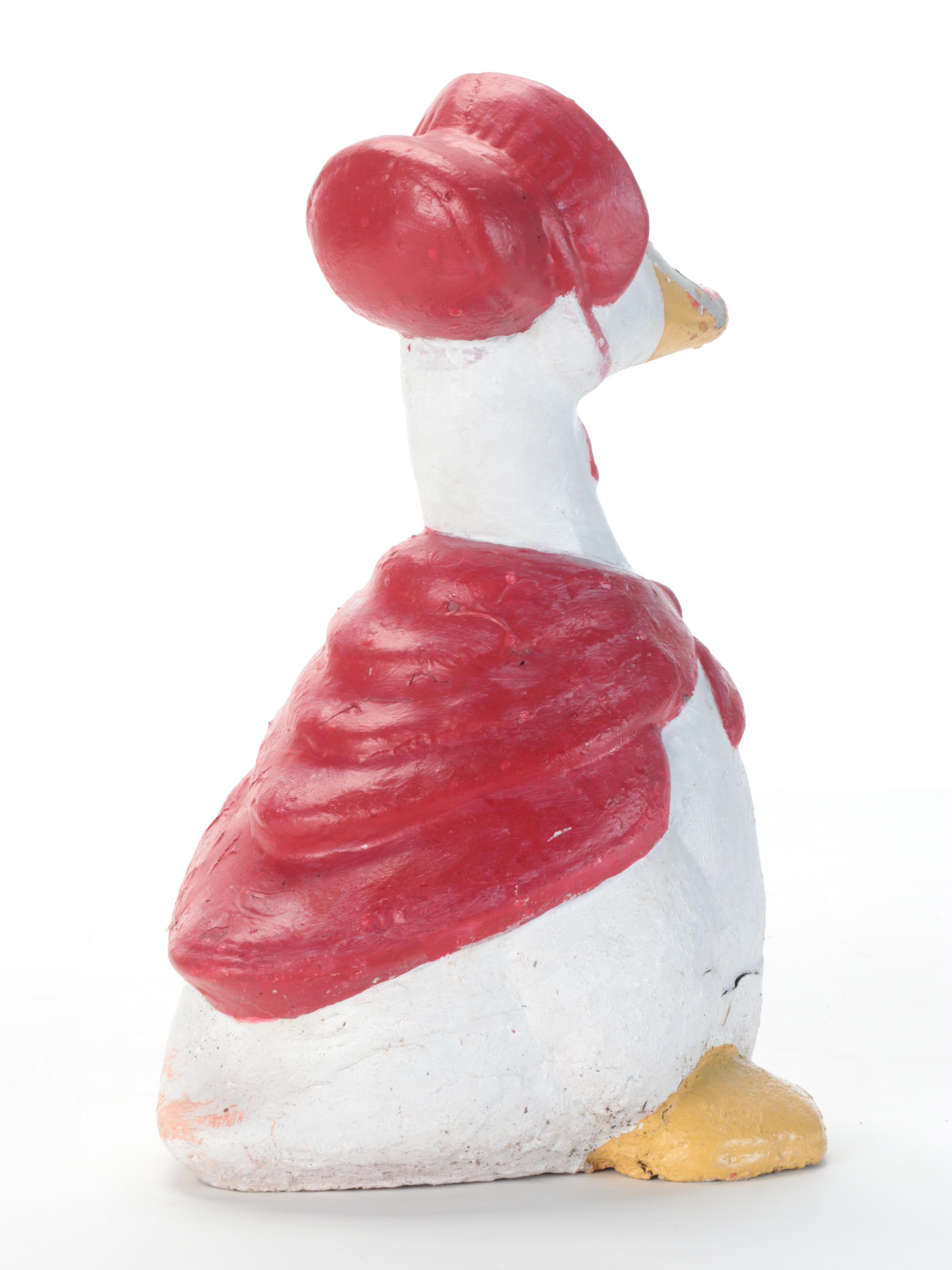 Cast Concrete Goose, Duck, Hen and Rooster Garden Decor