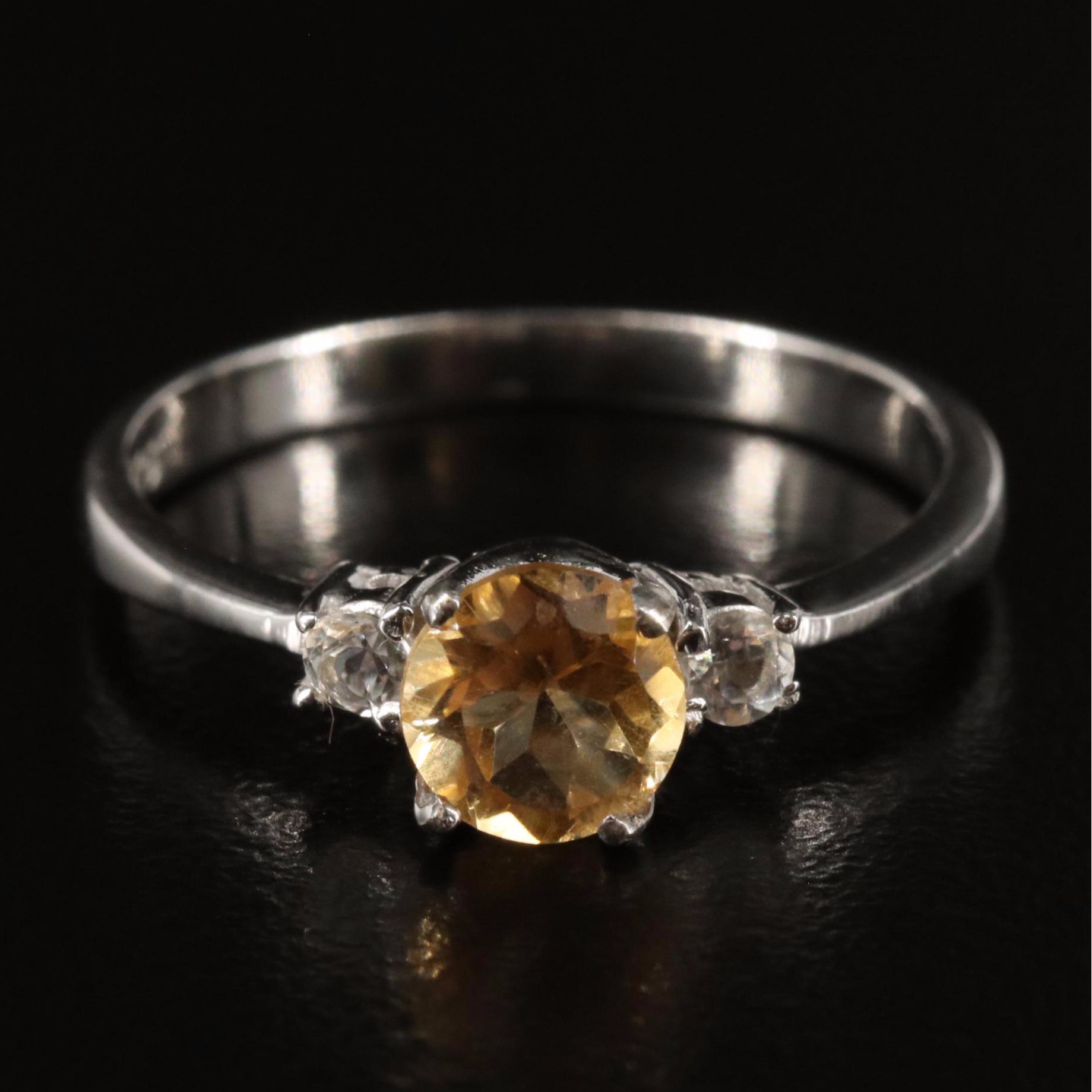 Sterling, Citrine and White Topaz Ring