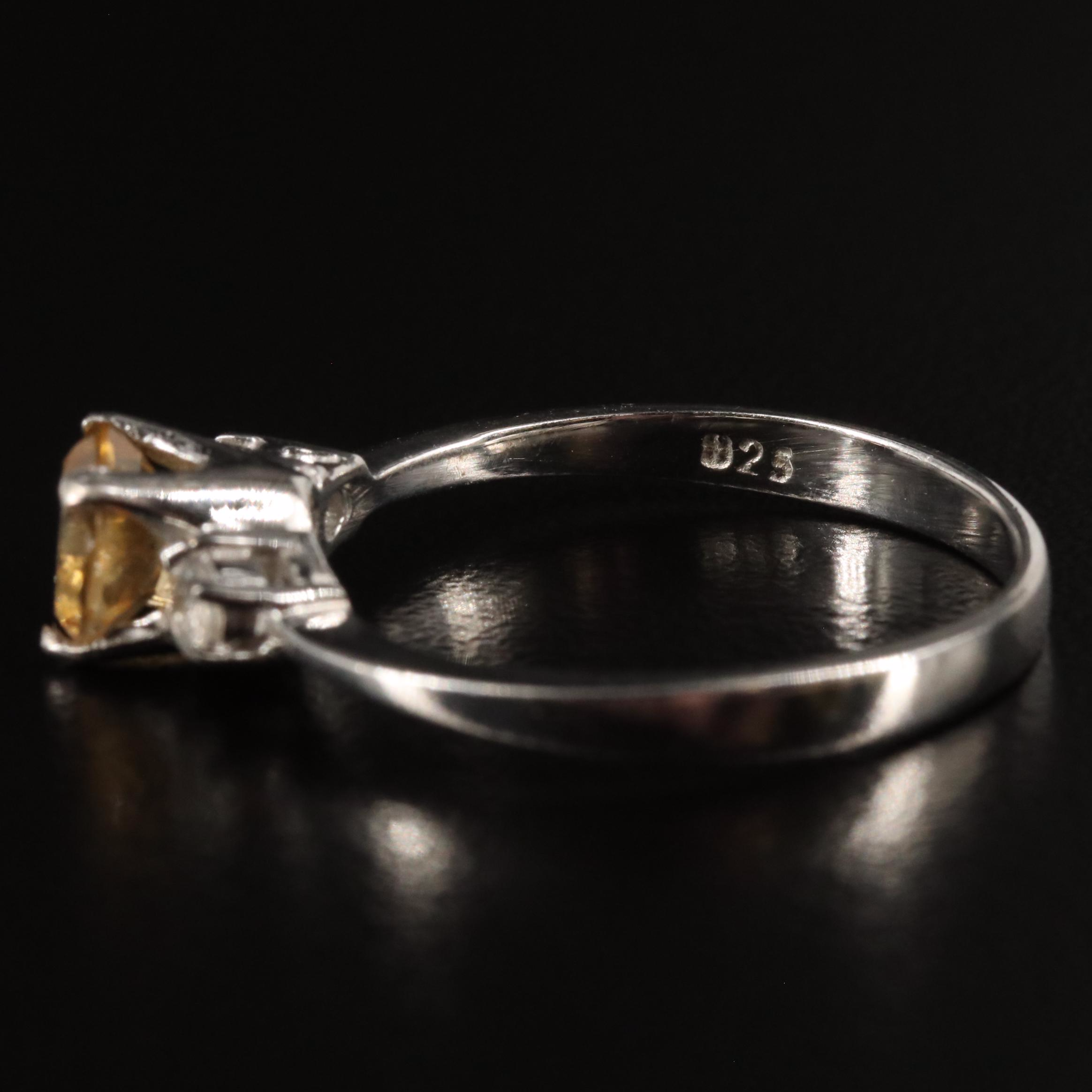 Sterling, Citrine and White Topaz Ring