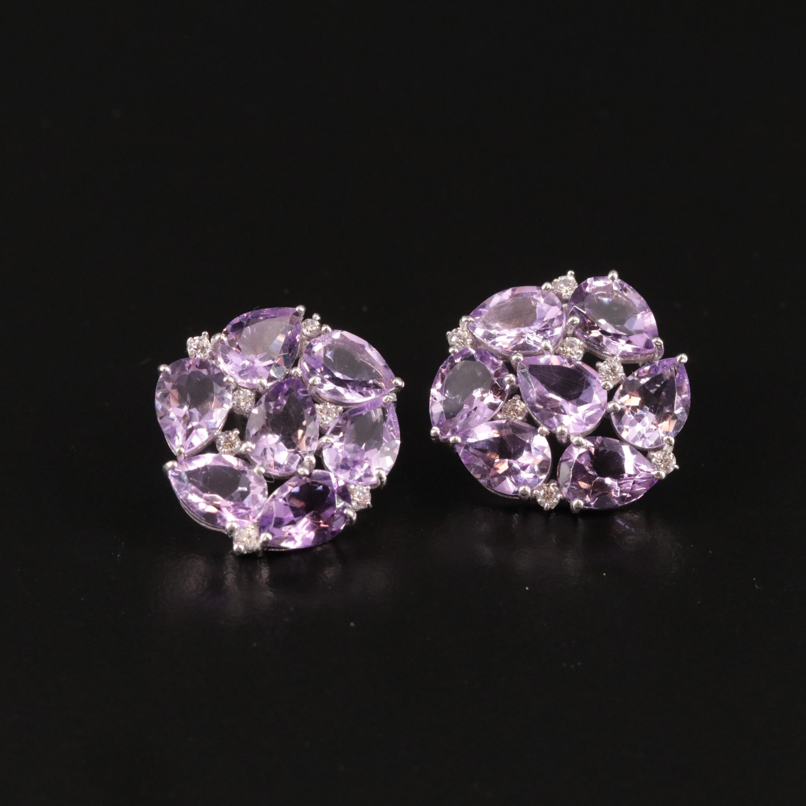 Sterling Amethyst and Topaz Stud Earrings
