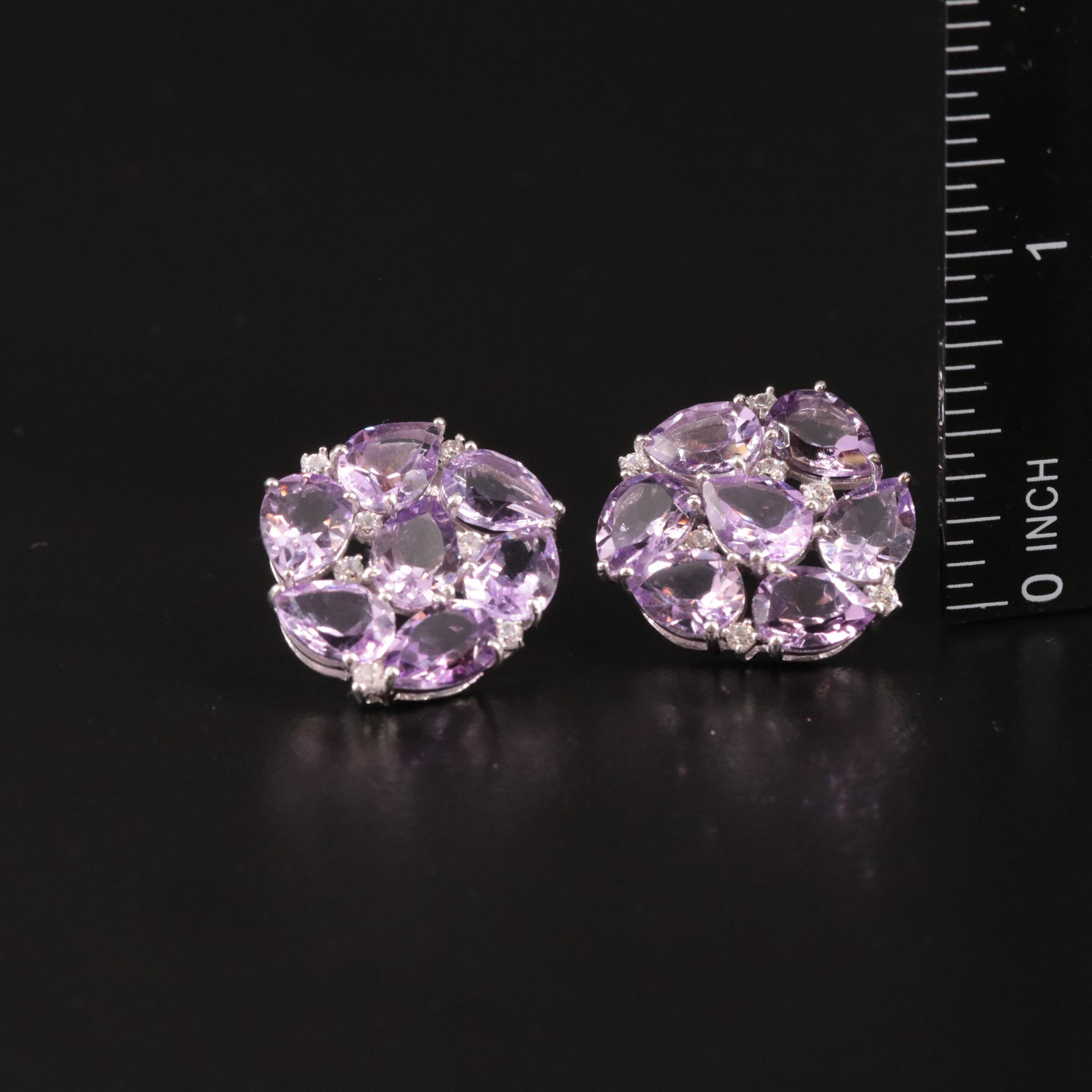 Sterling Amethyst and Topaz Stud Earrings