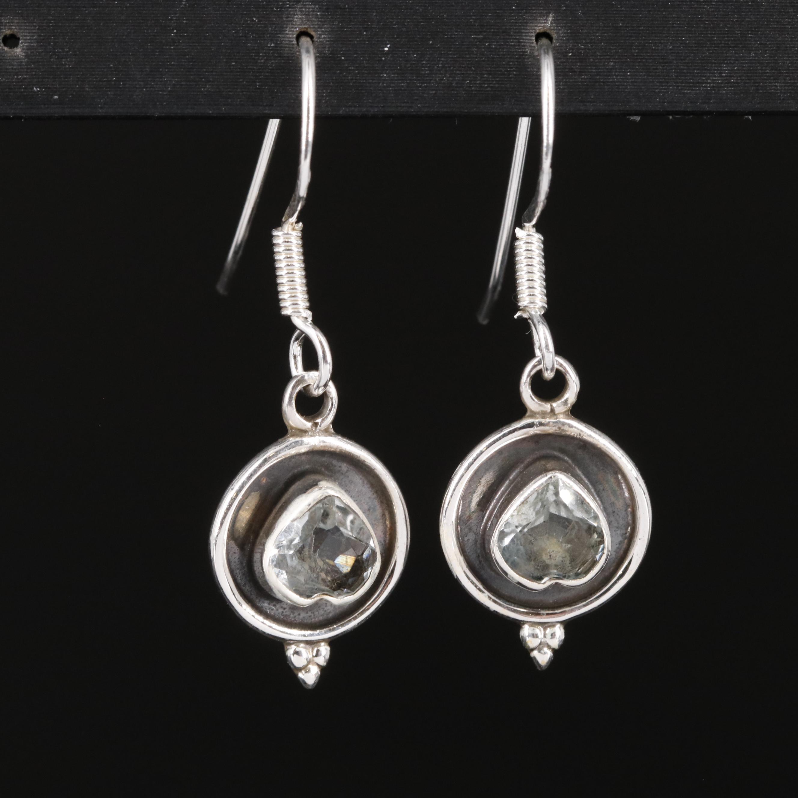 Sterling Aquamarine Dangle Earrings