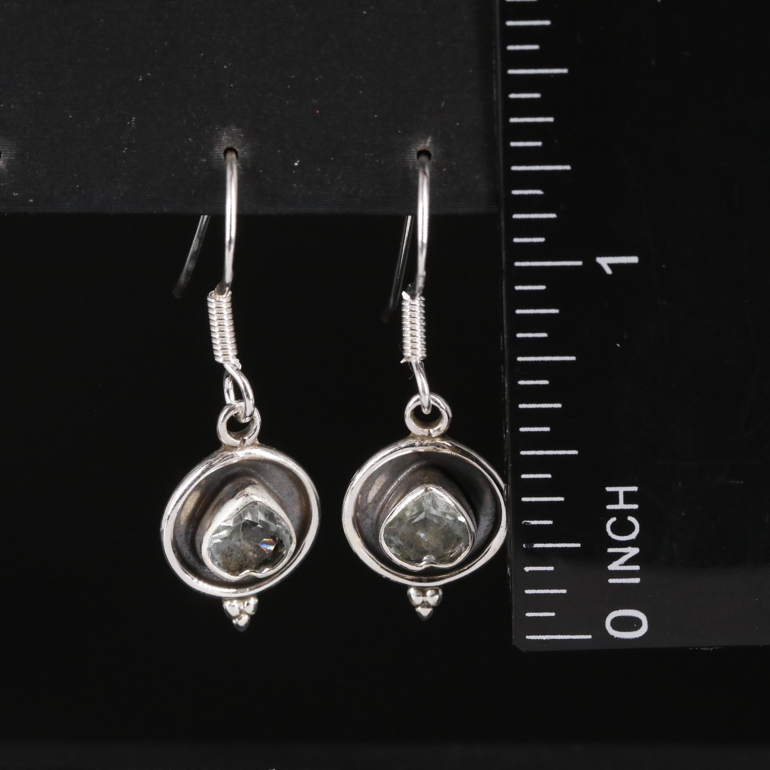 Sterling Aquamarine Dangle Earrings