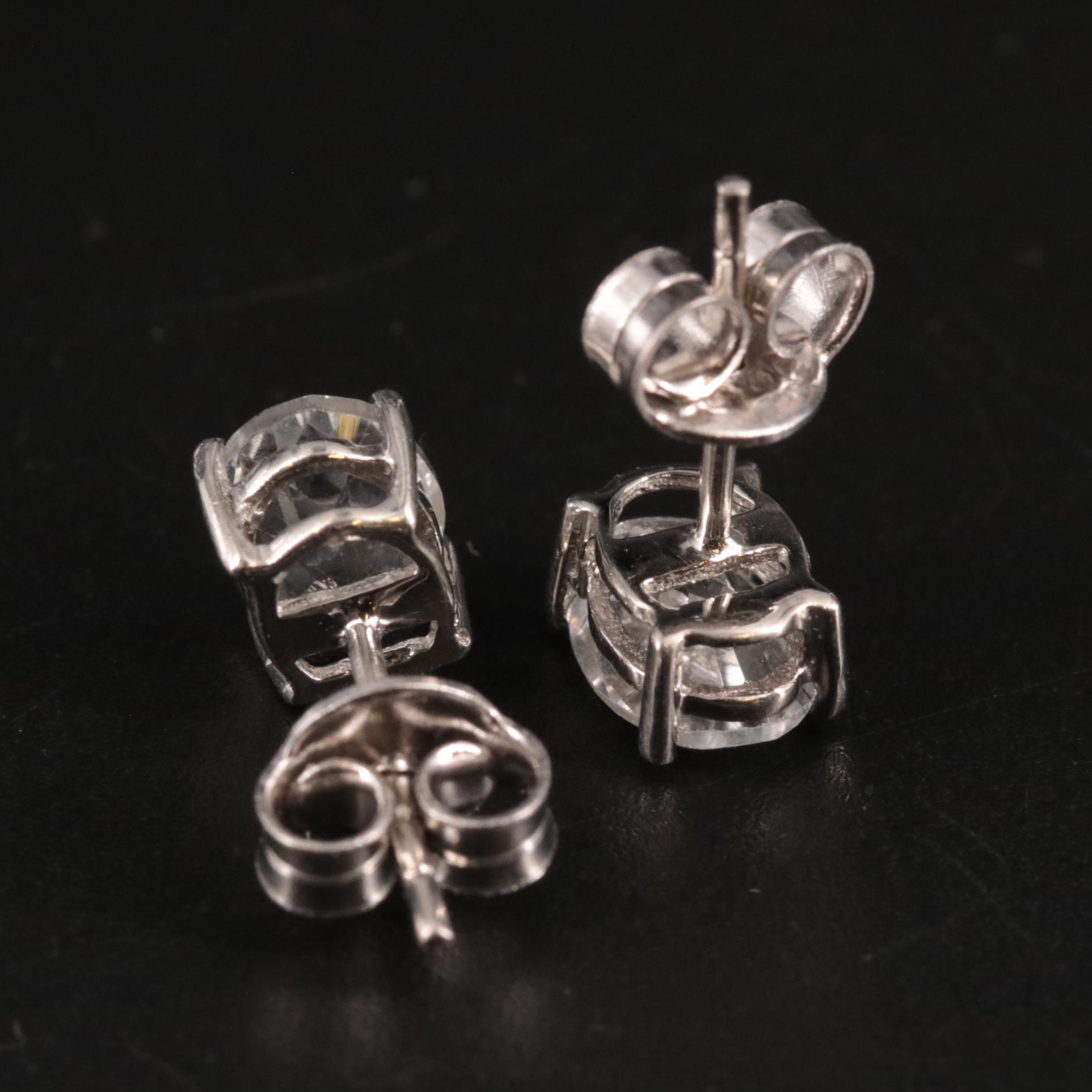 Gemstone Oval Stud Earrings