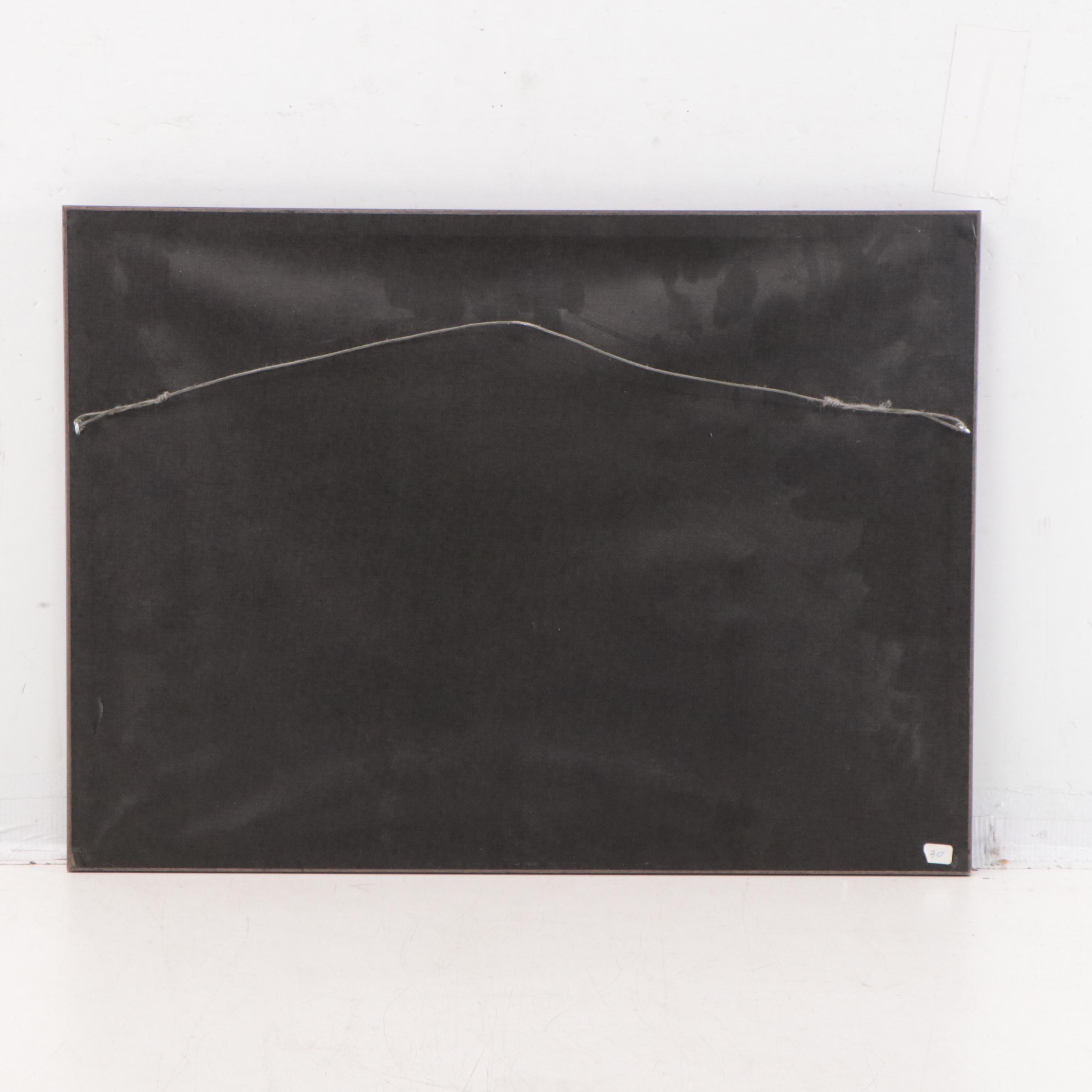 Attributed to Enno Meyer Charcoal Drawing of Reclining Male Nude